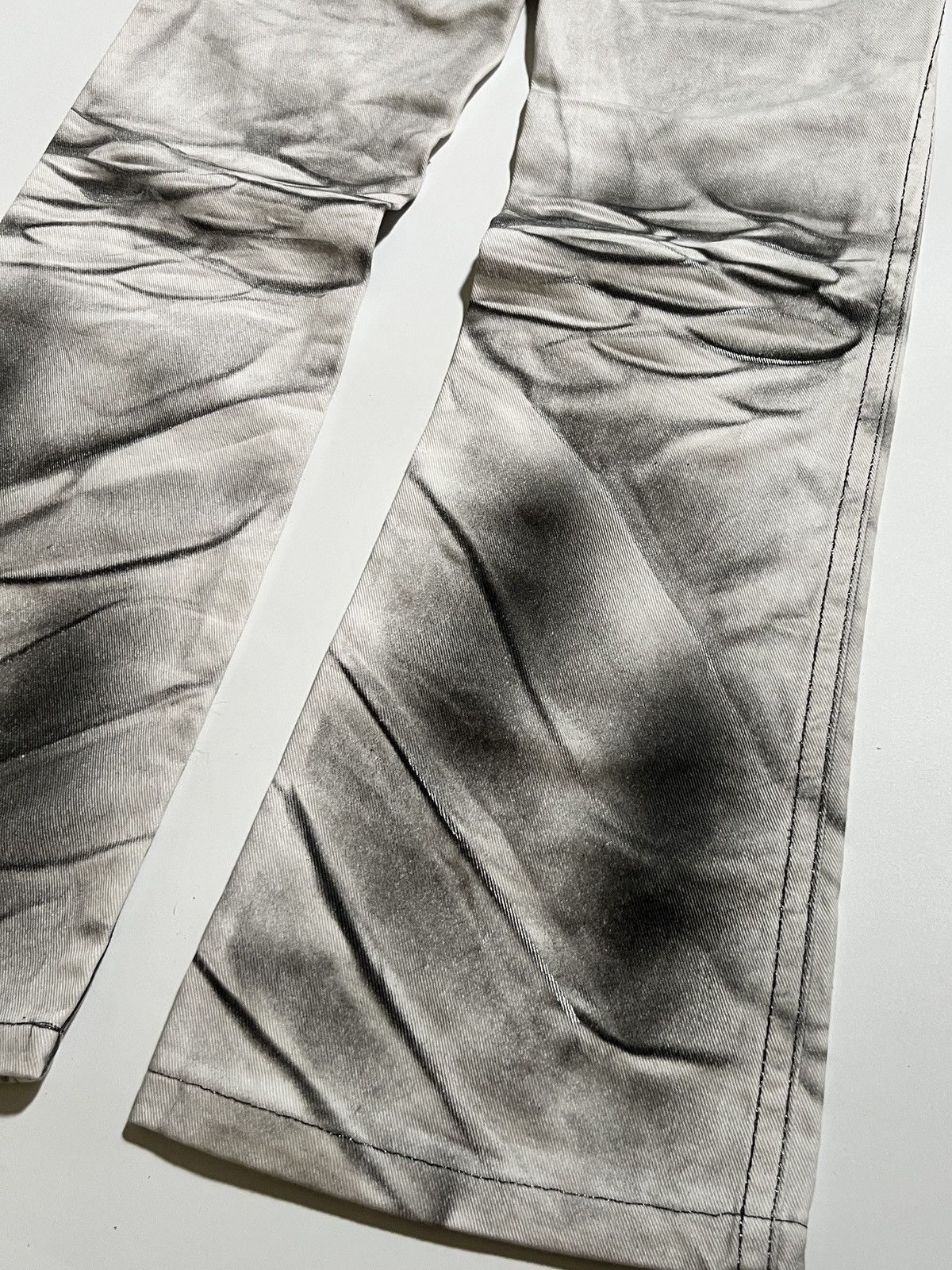 Japanese Brand Xfrm Silver Glitter Waxed Bootcut Jeans Y2K Japanese Brand Size US 31 - 15 Thumbnail