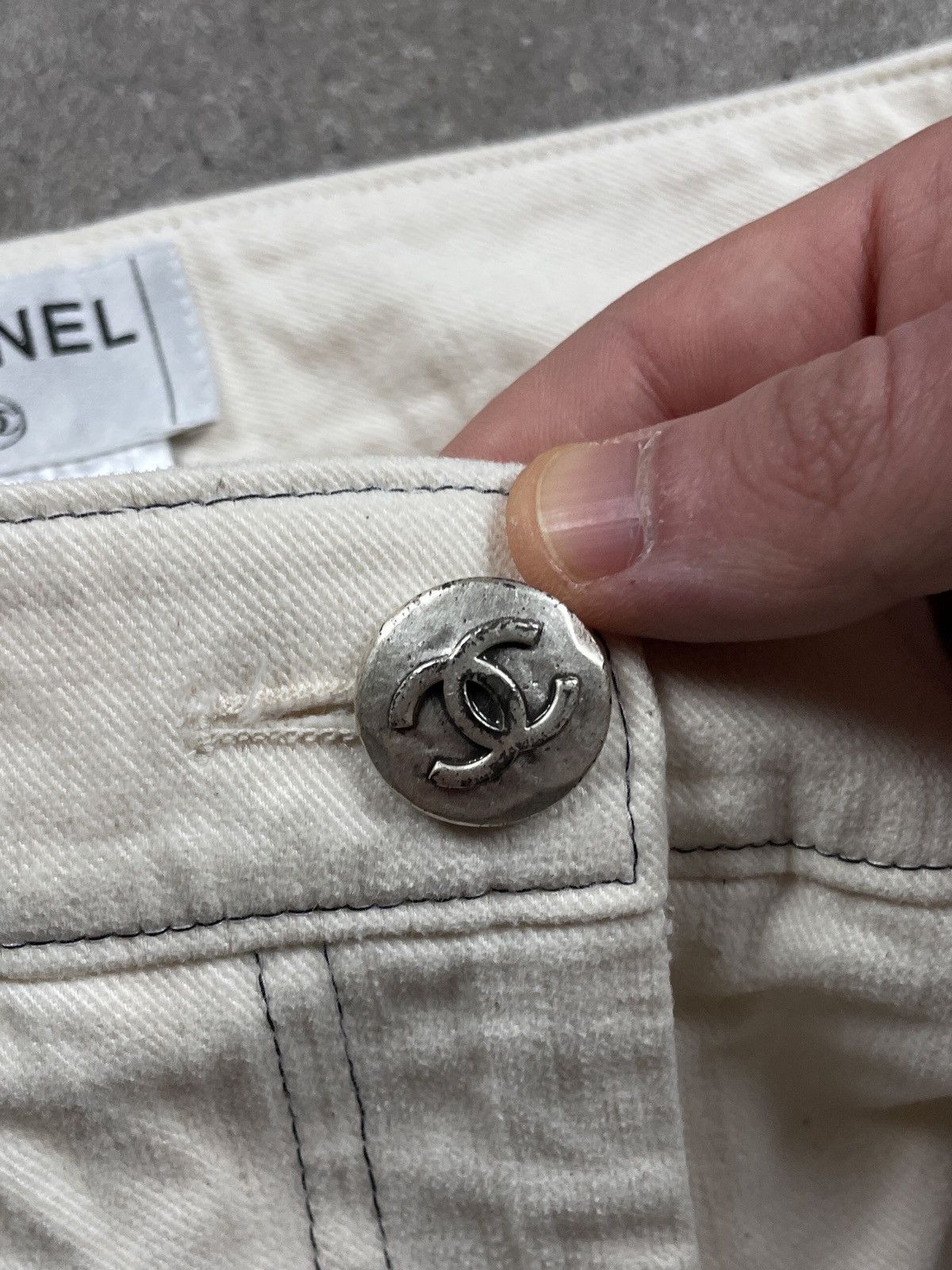 Chanel Vintage y2k chanel big logo jeans luxury designer pants Size 24" / US 00 / IT 34 - 7 Thumbnail