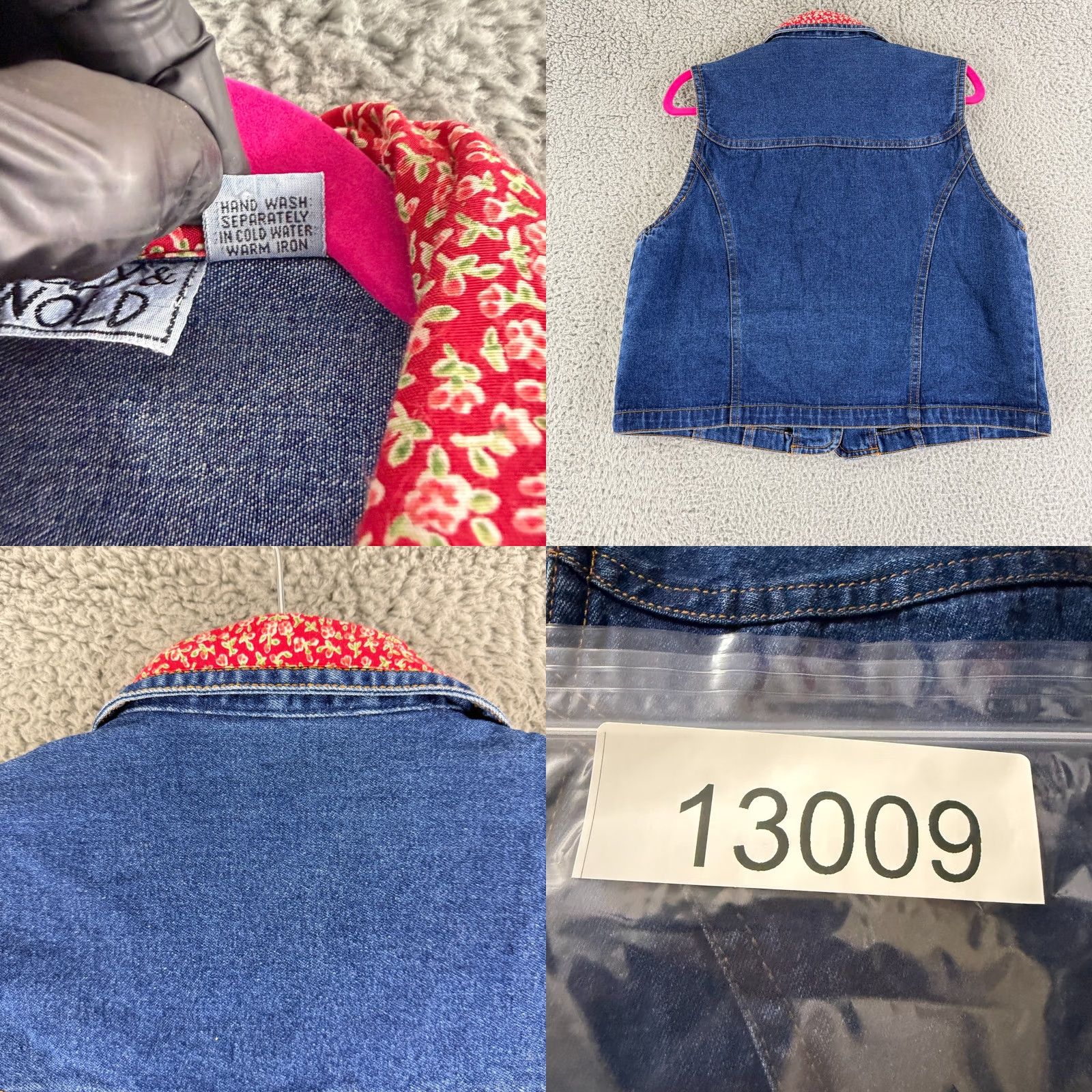 Vintage Shelly & Arnold Denim Vest, Boho Western Festival Style, Patchwork Blue Size M / US 6-8 / IT 42-44 - 8 Thumbnail