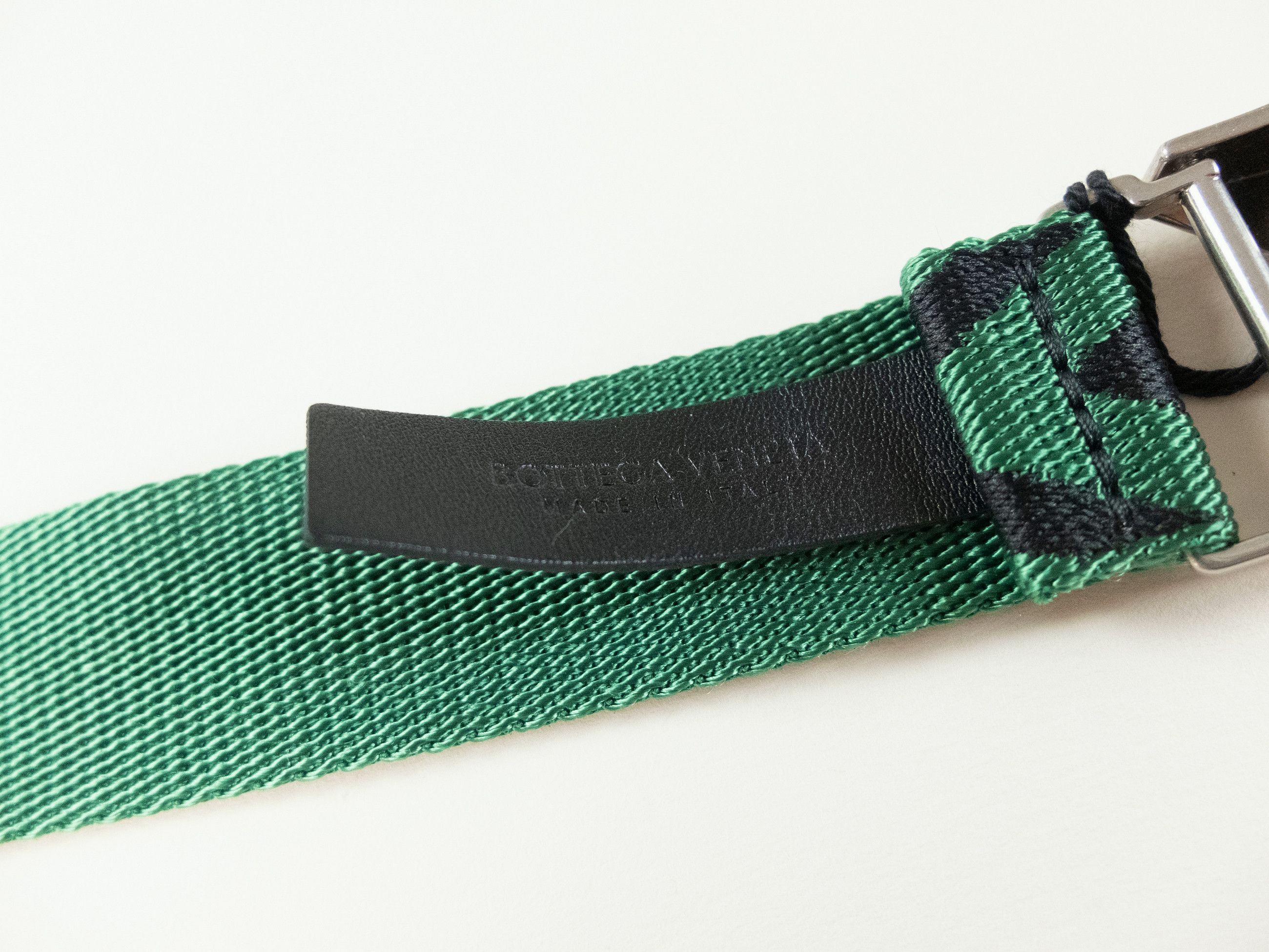 Bottega Veneta BOTTEGA VENETA green black chevron fabric woven belt Size ONE SIZE - 9 Thumbnail