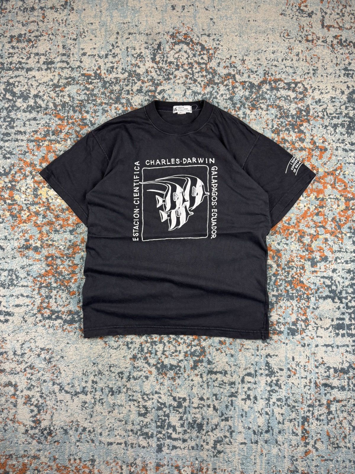 Vintage Vintage 90s charles darwin galapagos animal graphic tee fade Size US L / EU 52-54 / 3 - 1 Thumbnail