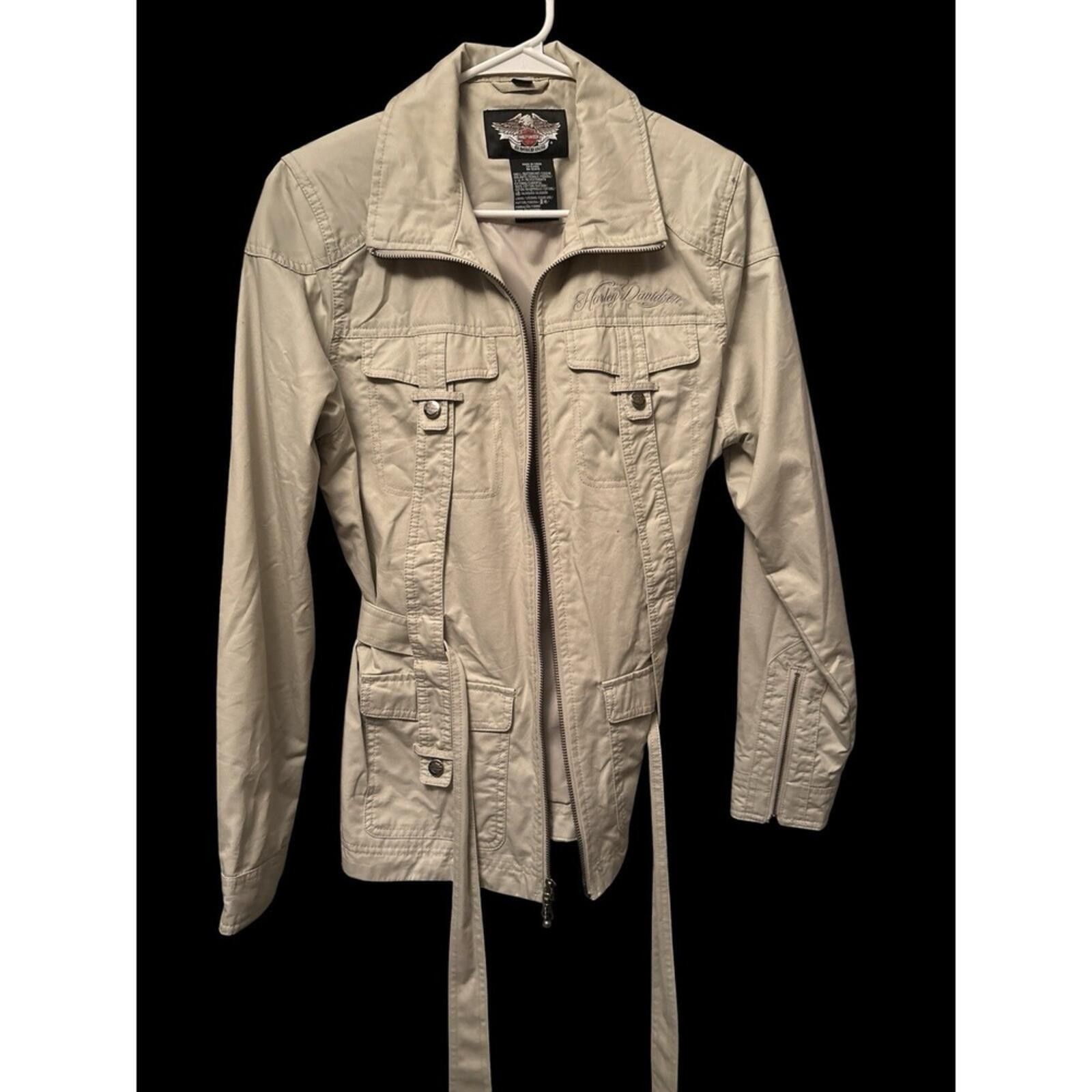 Harley Davidson Harley Davidson Motorcycle Jacket Belted Embroidered Utility Size L / US 10 / IT 46 - 1 Thumbnail