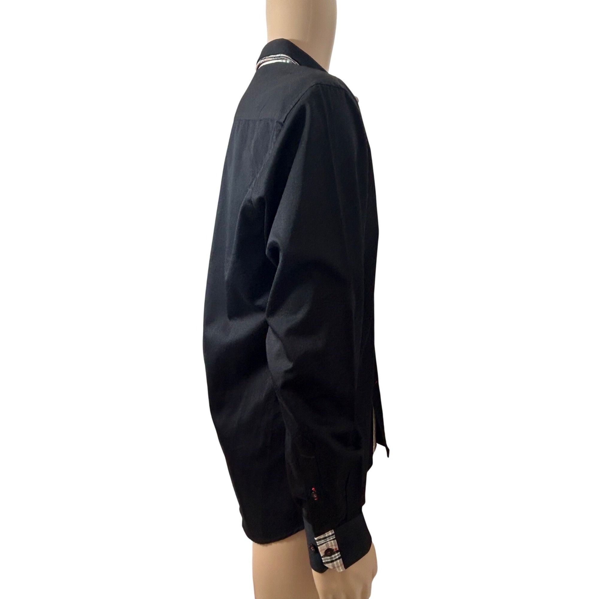 Other Envy Men’s Button Up Black Shirt, L Slim Fit Contrasting Pla Size US L / EU 52-54 / 3 - 14 Thumbnail