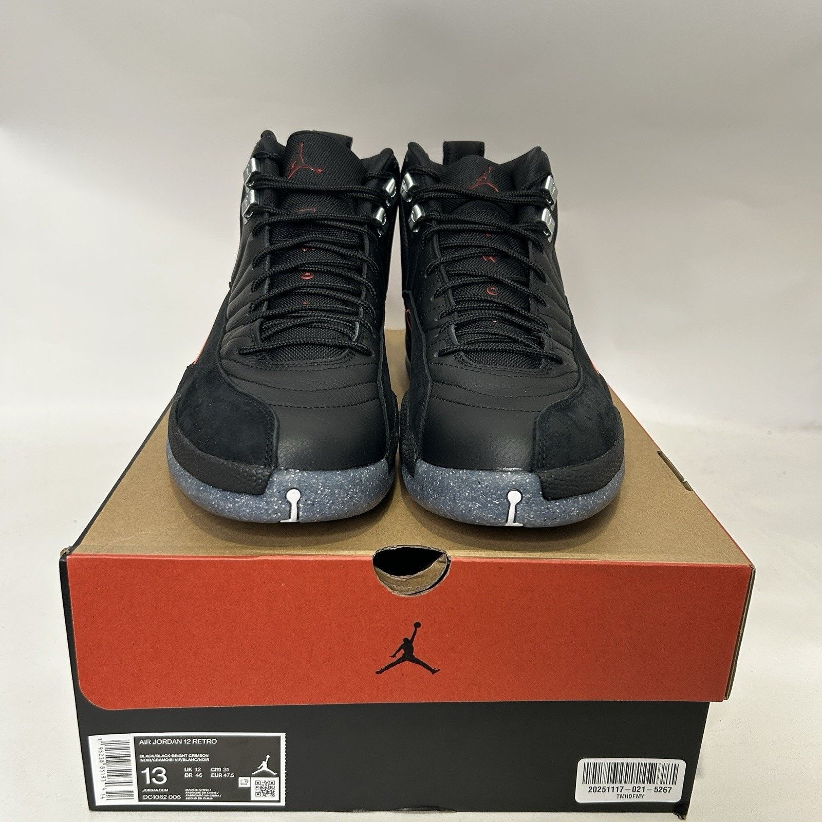 Jordan Brand Nike Air Jordan 12 Retro Utility "Grind/Bright Crimson" Size US 13 / EU 46 - 2 Thumbnail