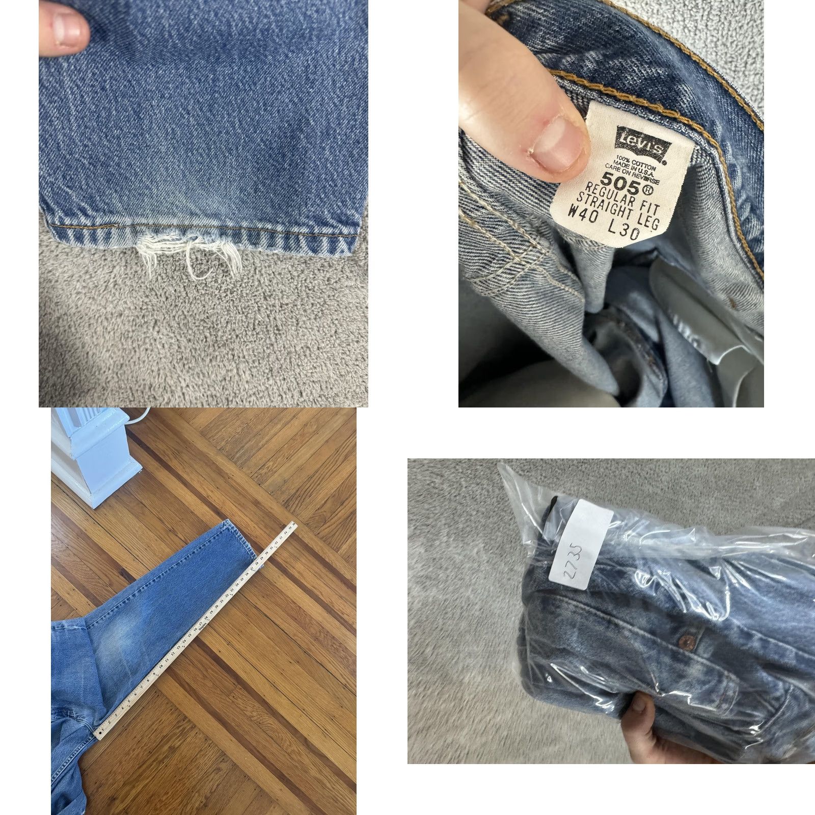 Levi's VINTAGE Levi's 505 Jeans Mens 40x30 Blue Denim Regular Fit Straight Leg USA 90s Mens Size US 40 / EU 56 - 10 Thumbnail