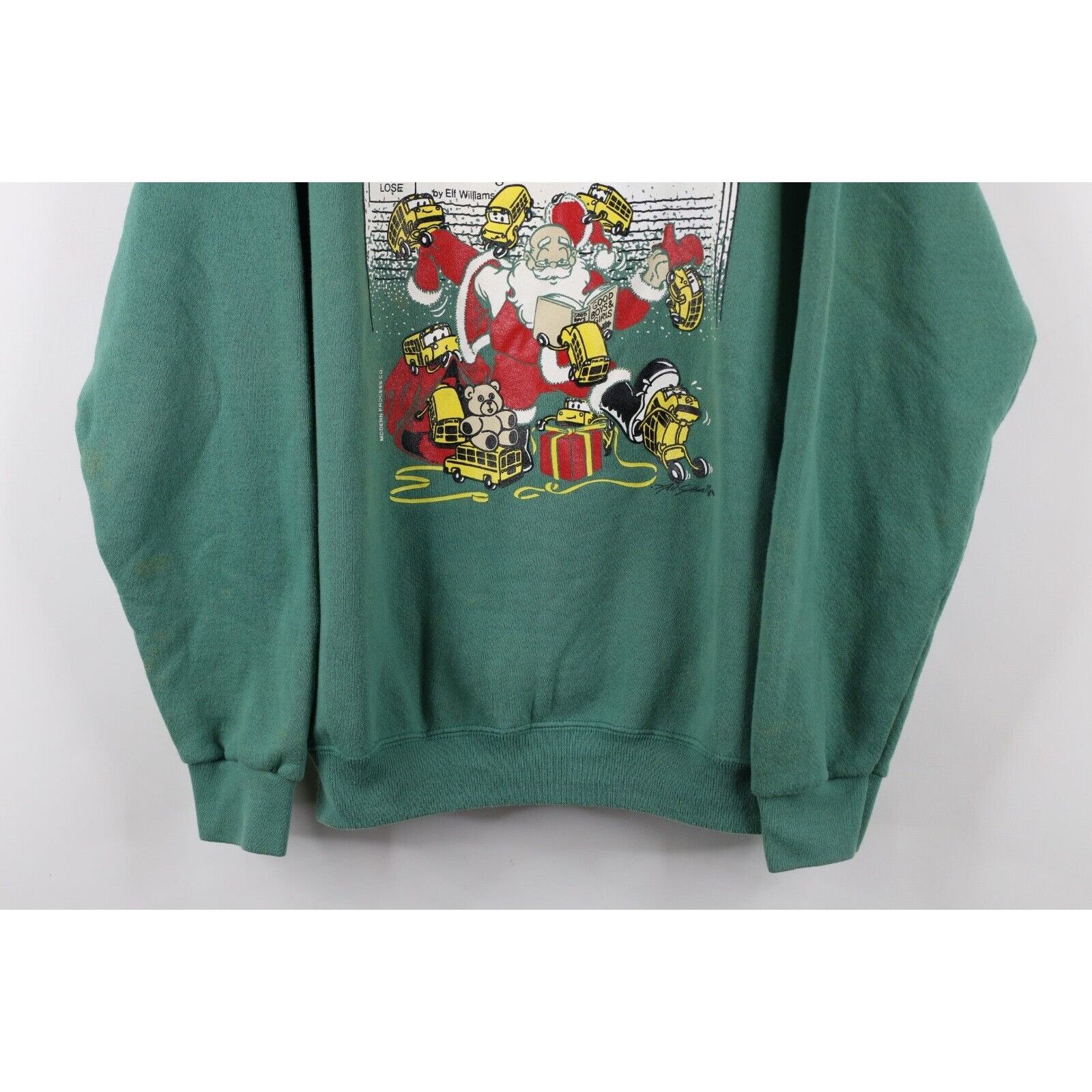 Vintage Vintage 90s Streetwear Faded Christmas Santa Sweatshirt Size US L / EU 52-54 / 3 - 3 Thumbnail