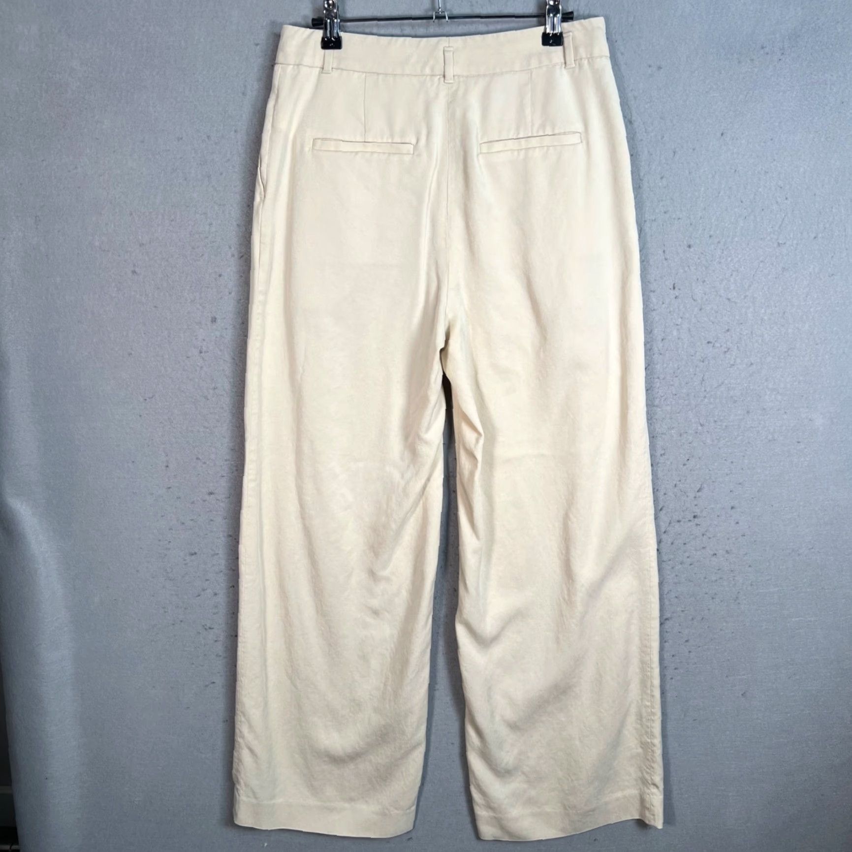Oak + Fort Oak + Fort Womens Beige Pleated Wide-Leg Pants Size 6 Size 28" / US 6 / IT 42 - 2 Thumbnail