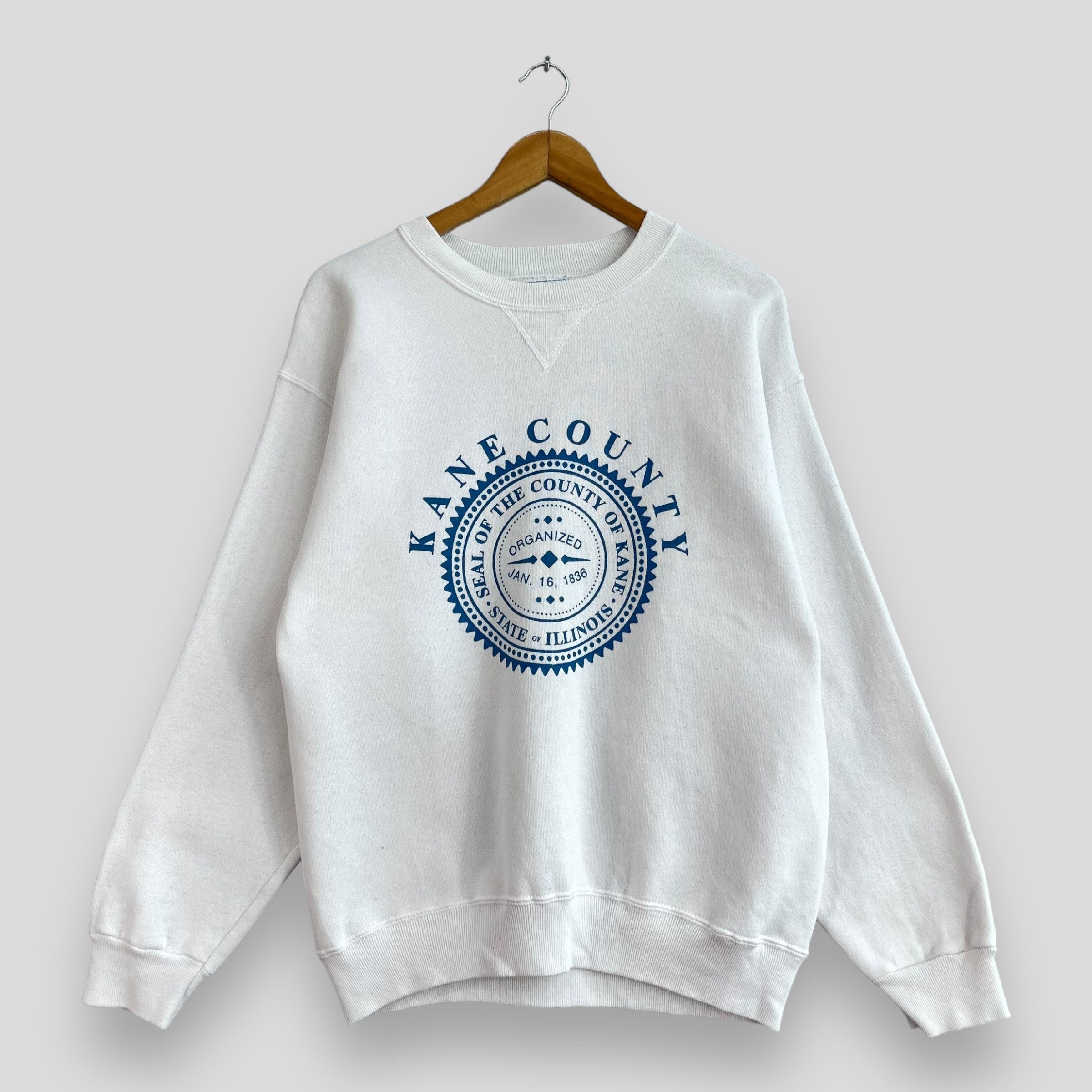 Vintage Vintage 90s KANE COUTY Spellout Printed Sweatshirt Size US M / EU 48-50 / 2 - 1 Thumbnail