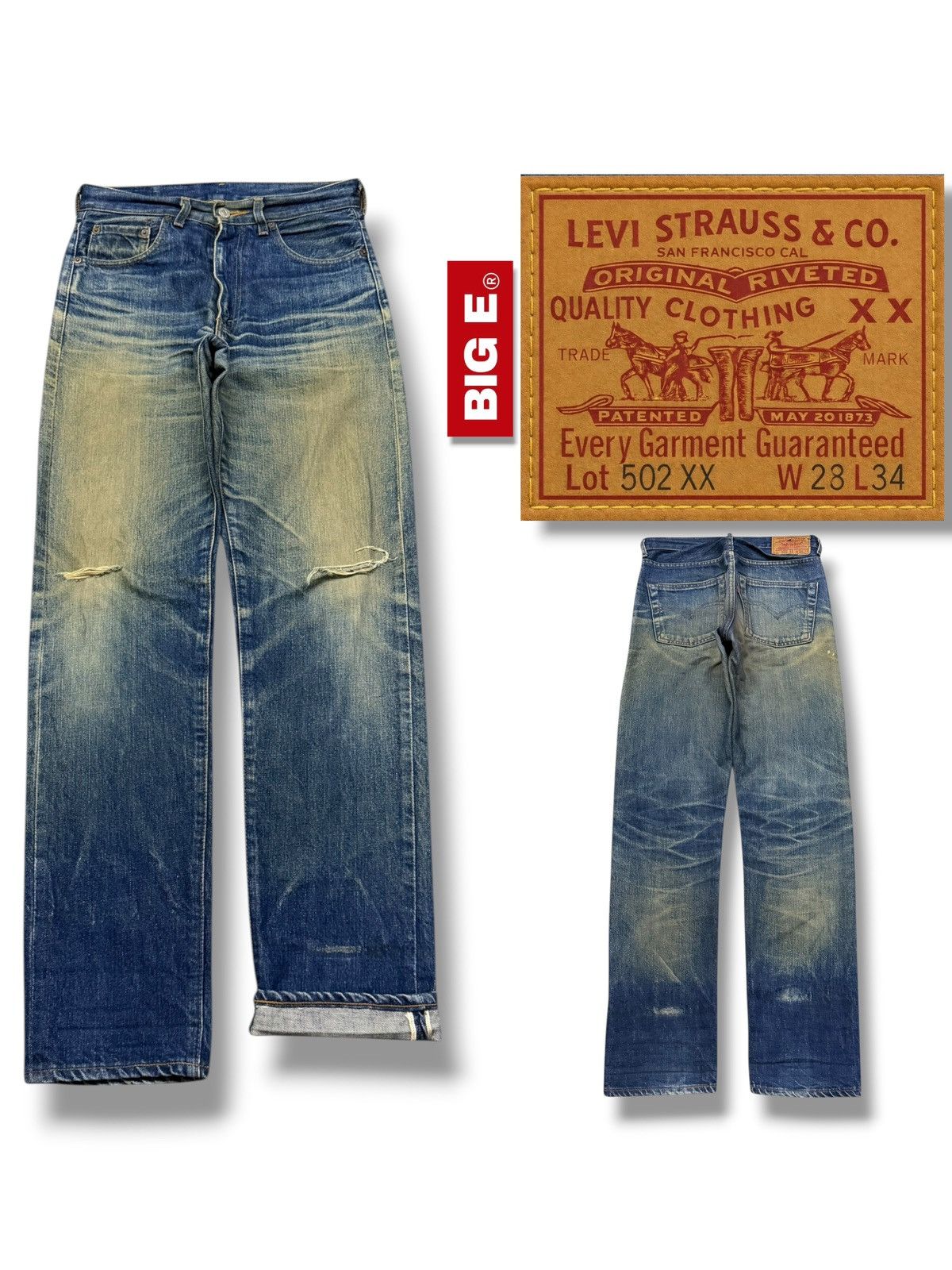 Levi's Vintage Clothing Vintage 90s Levi’s 502 XX Big E Selvedge Denim Japan | W28 Size US 28 / EU 44 - 1 Thumbnail