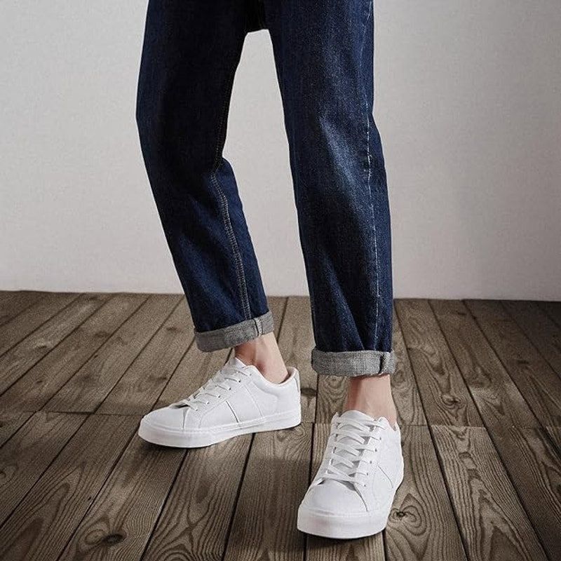 Other ZGR Men's Size 12 White Faux Leather Low Top Sneakers Size US 12 / EU 45 - 5 Thumbnail