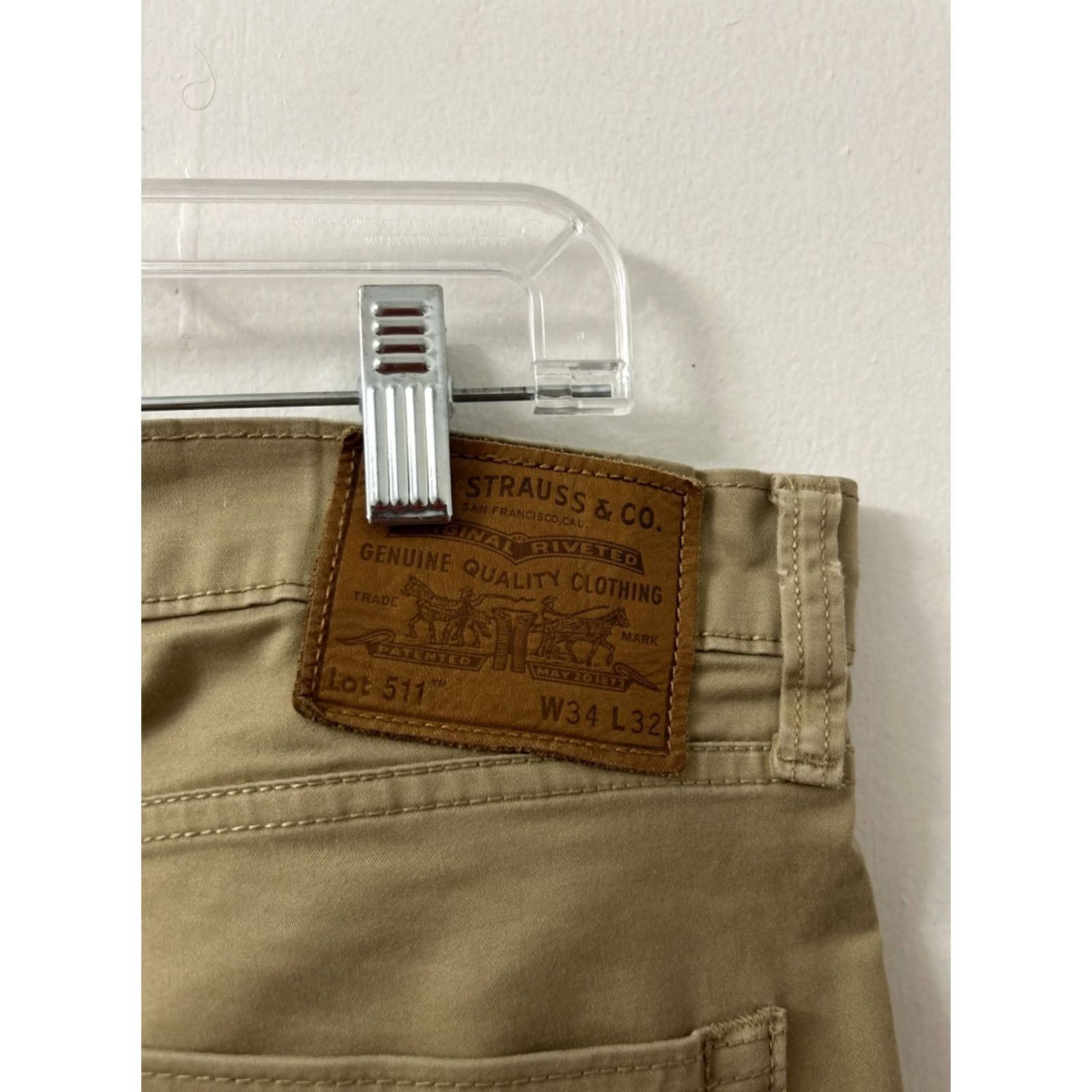 Levi's Levi's 511 Jeans Mens 34x32 Slim Fit Denim Brown Zip Pockets Regular Inseam 32 Straight Logo 500 Series Size US 34 / EU 50 - 7 Thumbnail