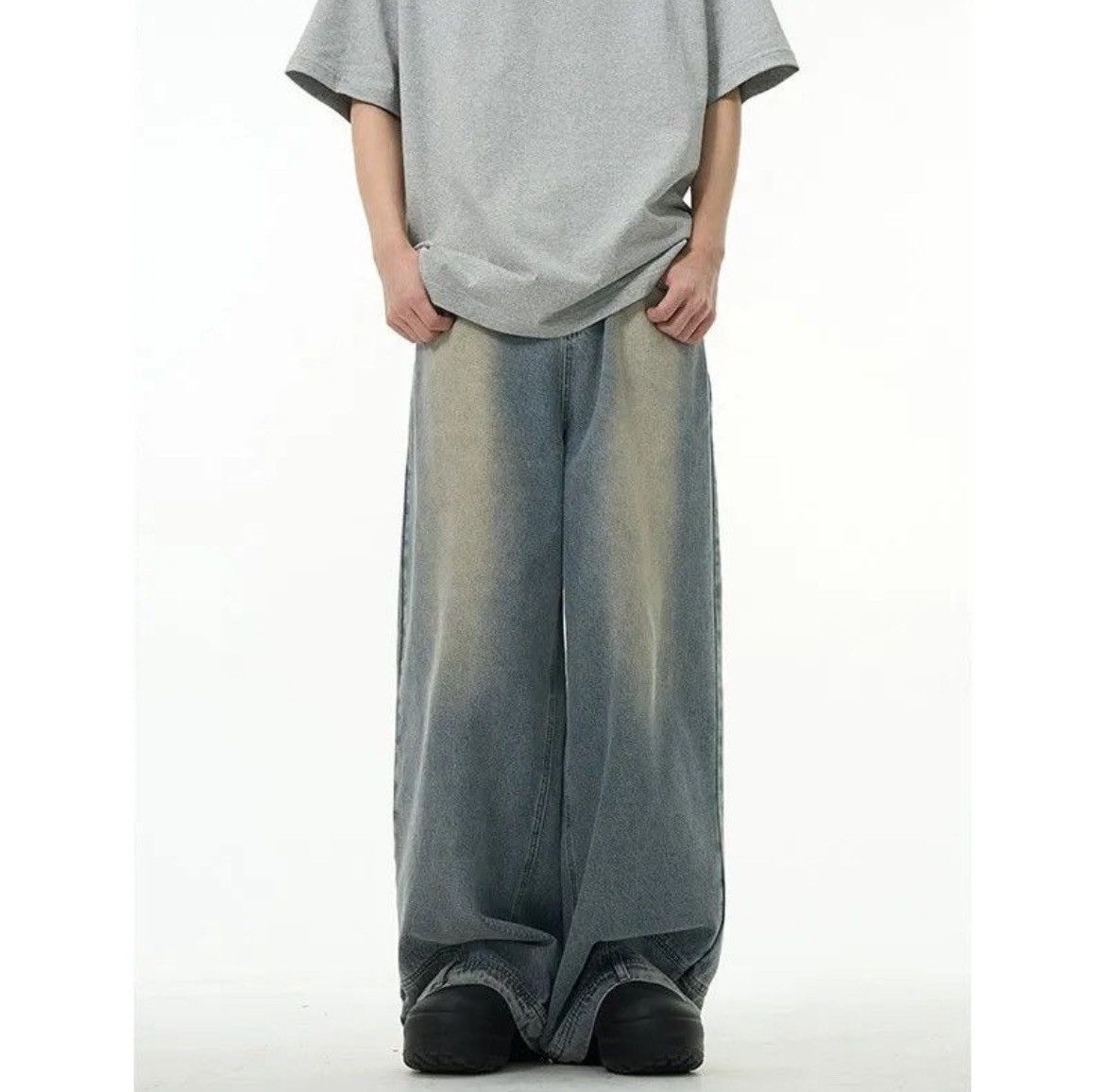 Japanese Brand High street washed straight baggy jeans Size US 31 - 2 Thumbnail