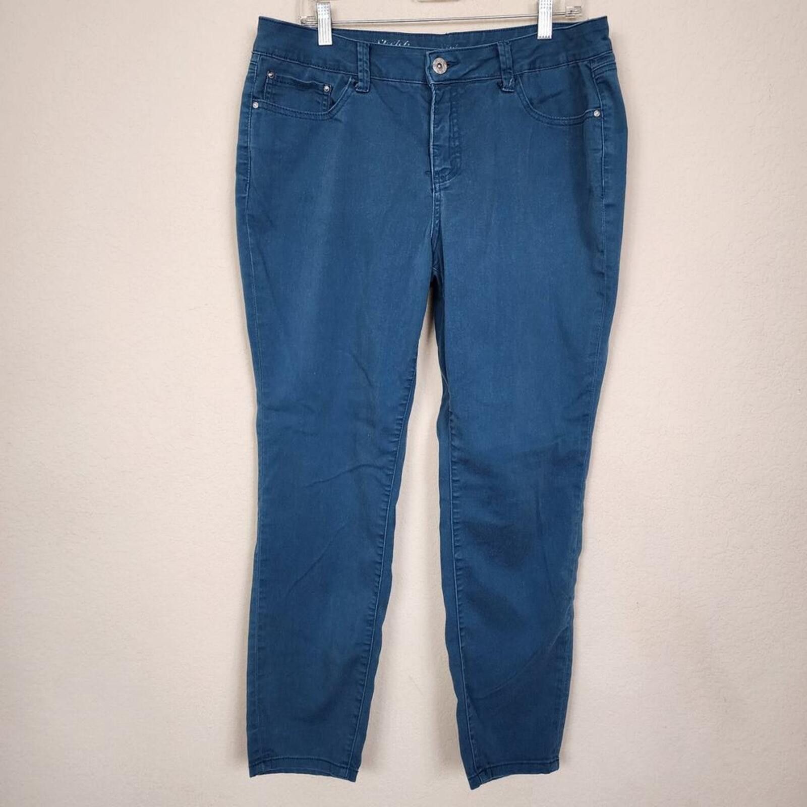 Other Blue Stretchy Size 14 Skinny Pants Size 34" / US 12 / IT 48 - 1 Thumbnail