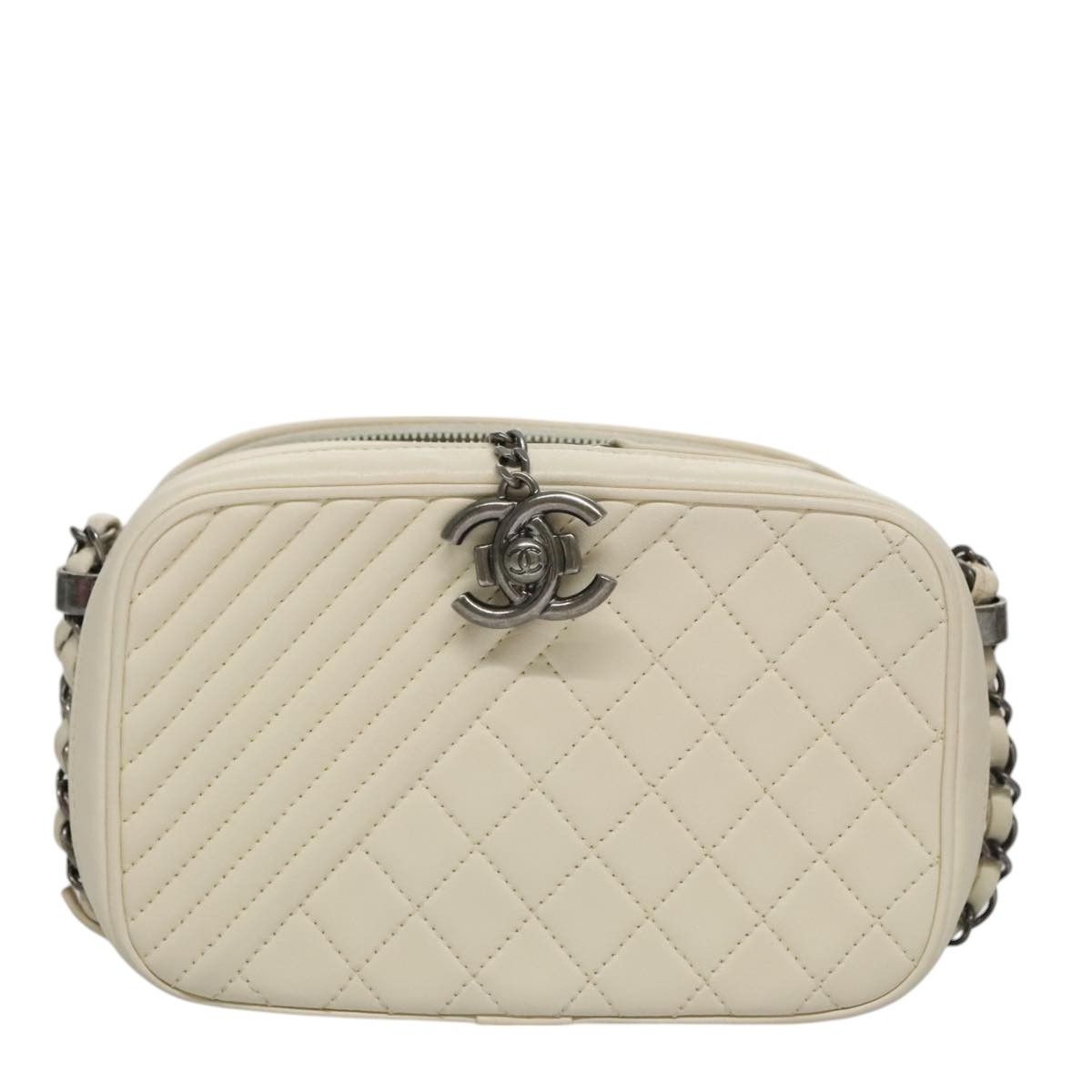 Chanel Coco Boy White Leather Shoulder Bag (Pre-Owned) Size ONE SIZE - 1 Thumbnail