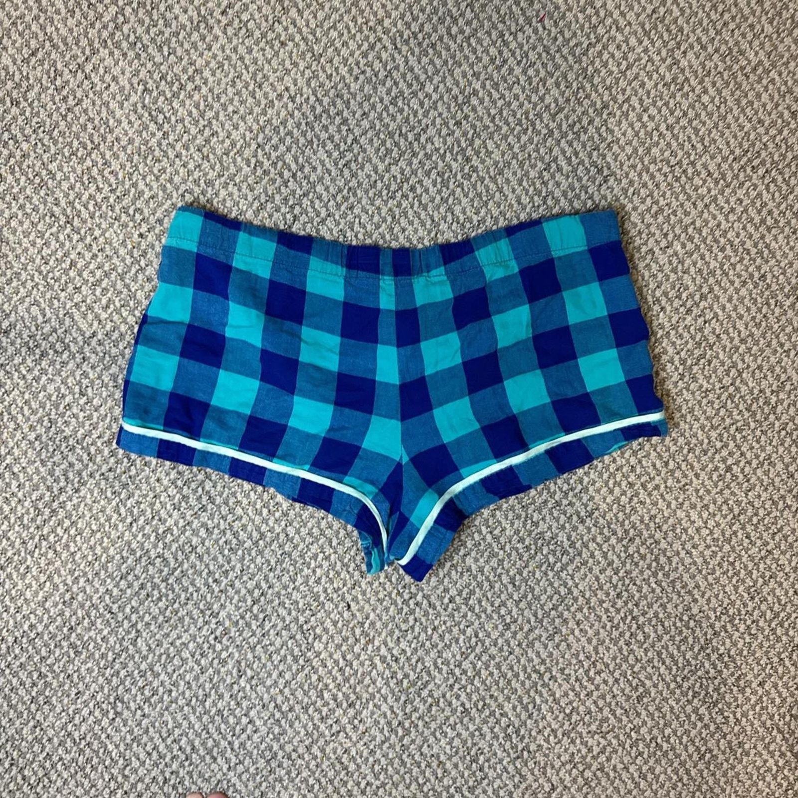 Other Y2K vintage plaid low rise blue mini micro shorts Size 36" / US 14 / IT 50 - 5 Thumbnail
