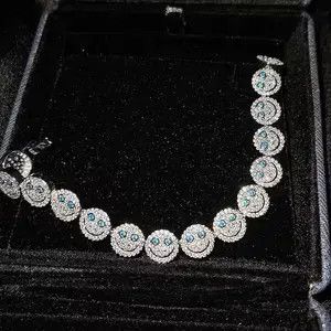 Japanese Brand Women Sparkling Zircon Smile Bracelet Size ONE SIZE - 1 Thumbnail