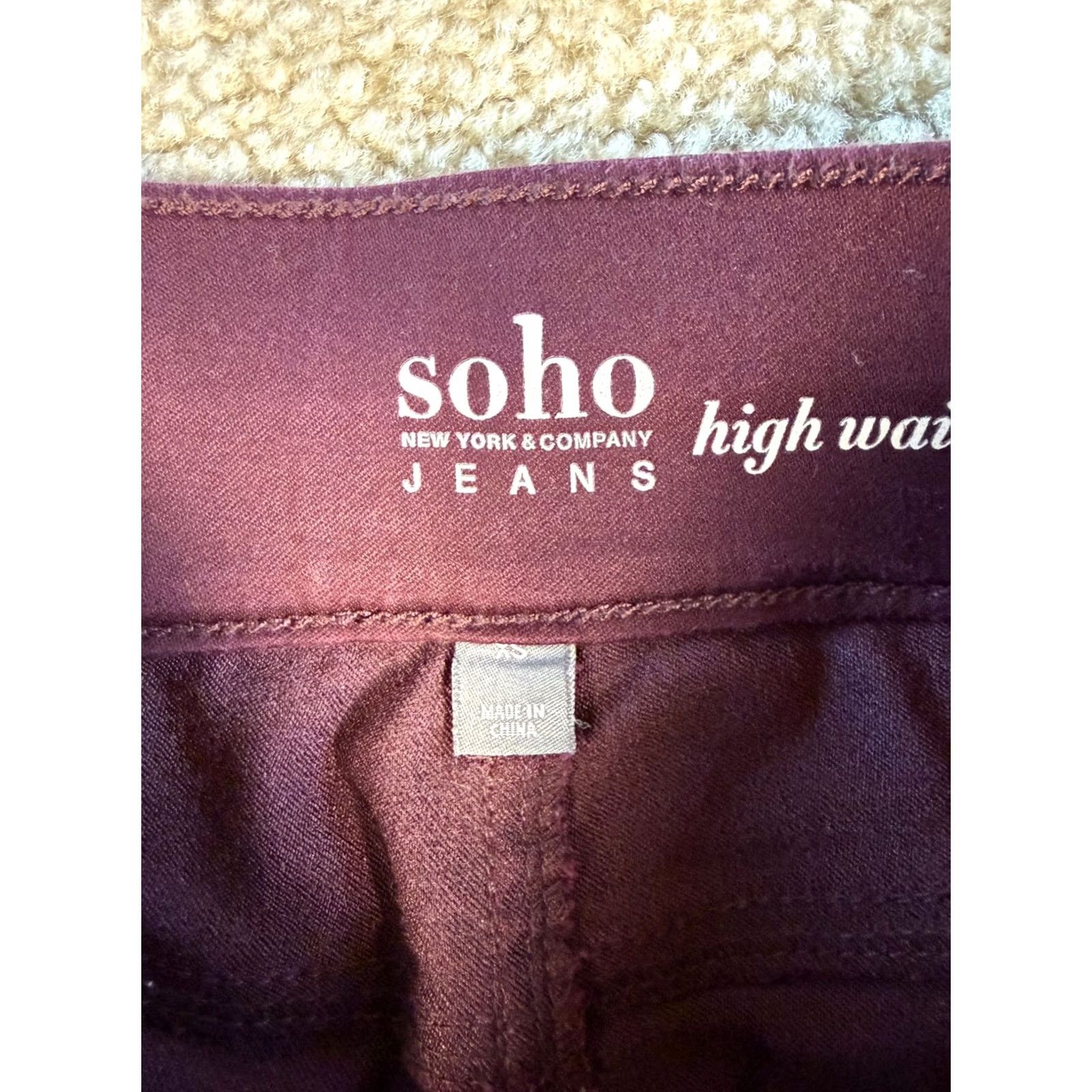 Vintage New York & Company Red Burgundy Size XS High Waist Pull-on Legging Soho Size 28" / US 6 / IT 42 - 5 Thumbnail