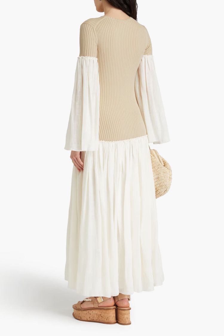 Chloe o1y0825 Maxi Dress in Beige Size S / US 4 / IT 40 - 3 Thumbnail