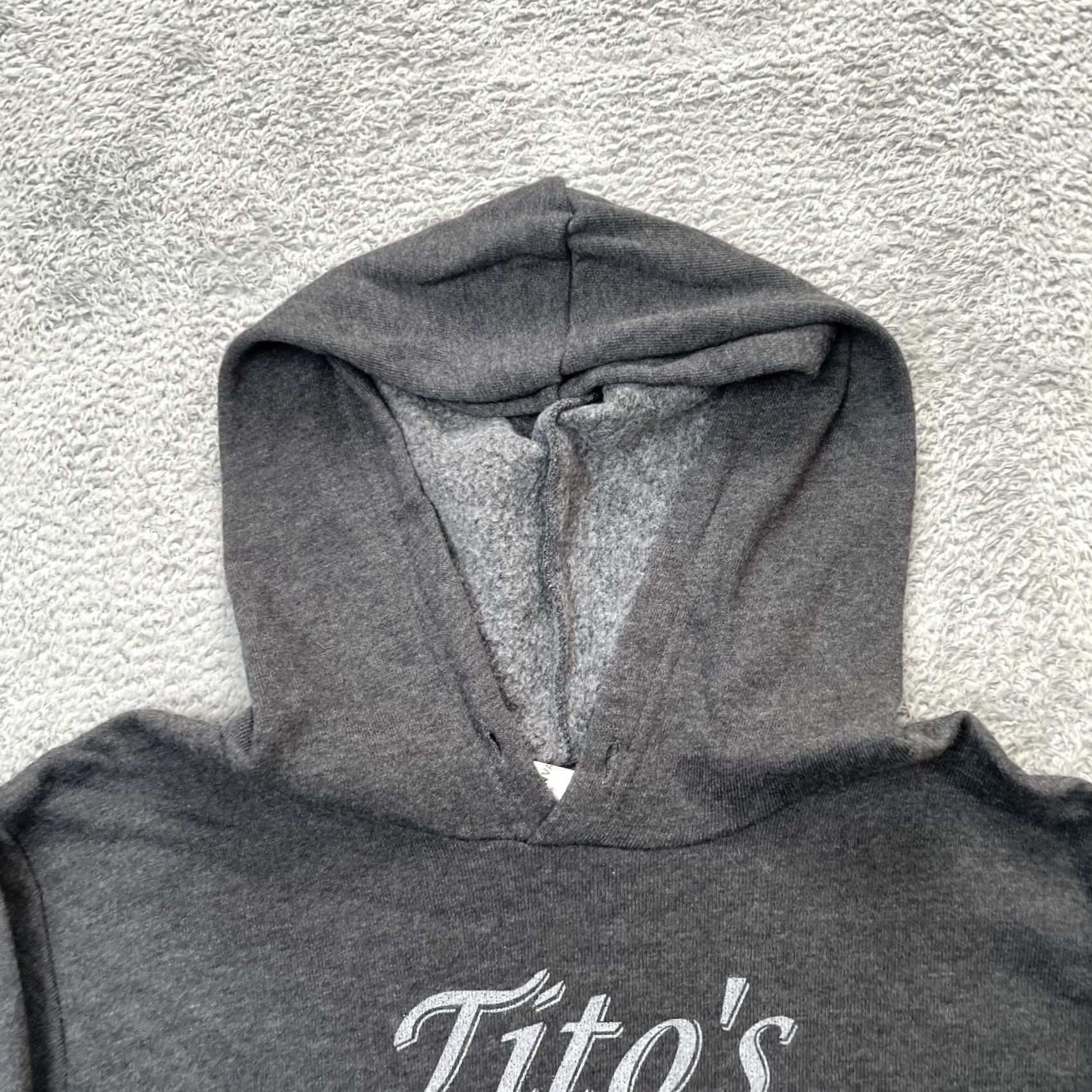 Hanes Titos Hoodie Mens M Gray Handmade Vodka Graphic Fleece Lined Liquor Merch Hanes Pullover Crew Neck Hooded Pockets City Preppy Graphic Print Size US M / EU 48-50 / 2 - 5 Thumbnail