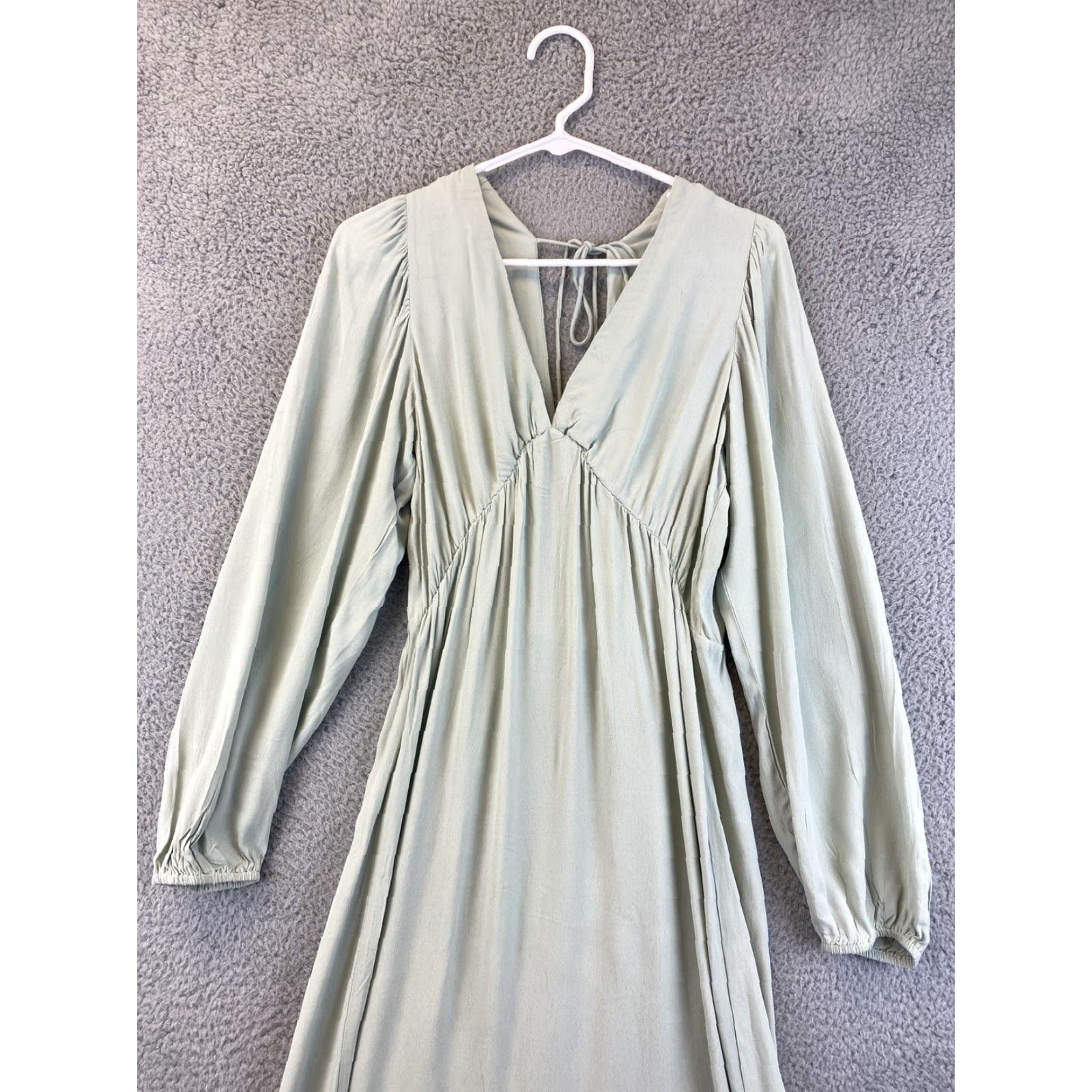 H&M Women's Long Sleeve Kaftan Dress Size XS Solid Green Casual Travel -  threedaughtersproperties.com