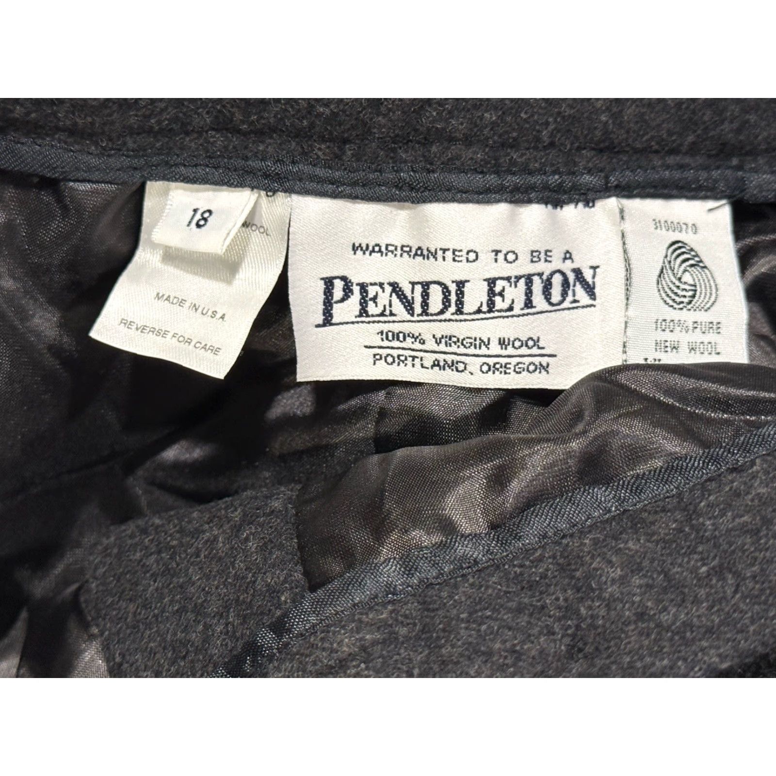 Pendleton VINTAGE Pendleton Pants Dress Pants Gray 100% Virgin Wool Women Size 18 Regular 34x30 USA Lined Pockets Size 40" / US 18 - 7 Thumbnail
