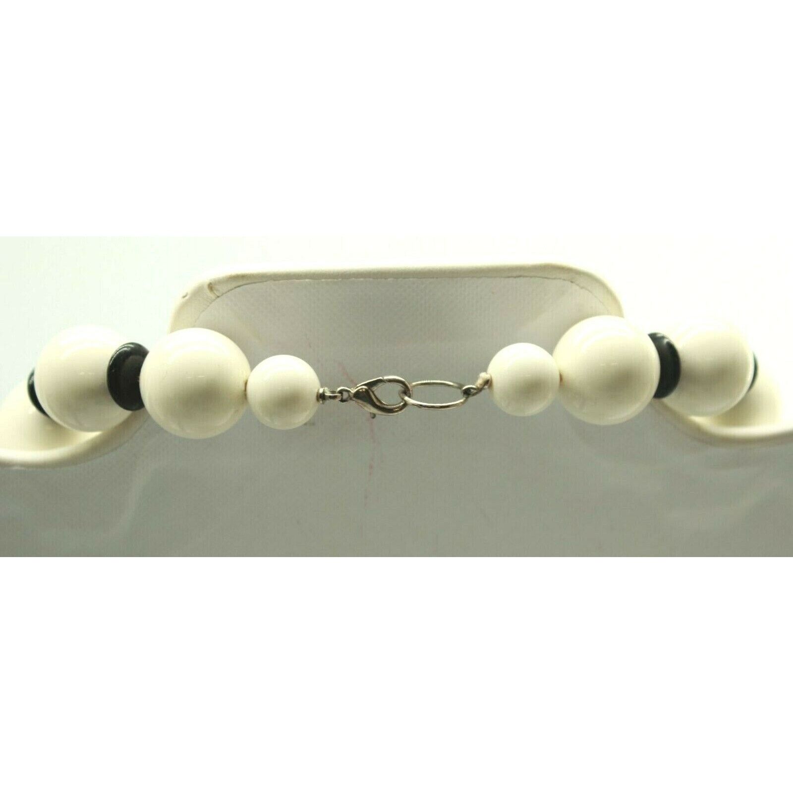 Other Vintage Black White Chunky Acrylic Bead Necklace • 3 Piece Size ONE SIZE - 2 Thumbnail
