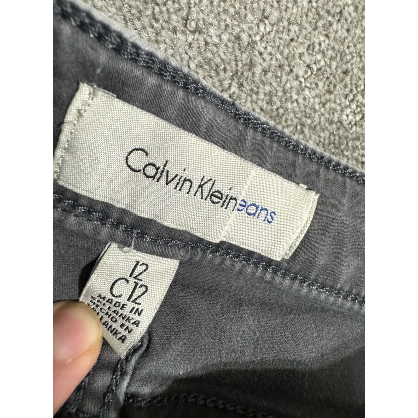 Calvin Klein Calvin Klein Jeans Pants Womens 12 Gray Ankle Skinny Cotton Blend Pockets Regular 5-Pocket Gray Calvin Klein Jeans Womens 12 Size 34" / US 12 / IT 48 - 5 Thumbnail