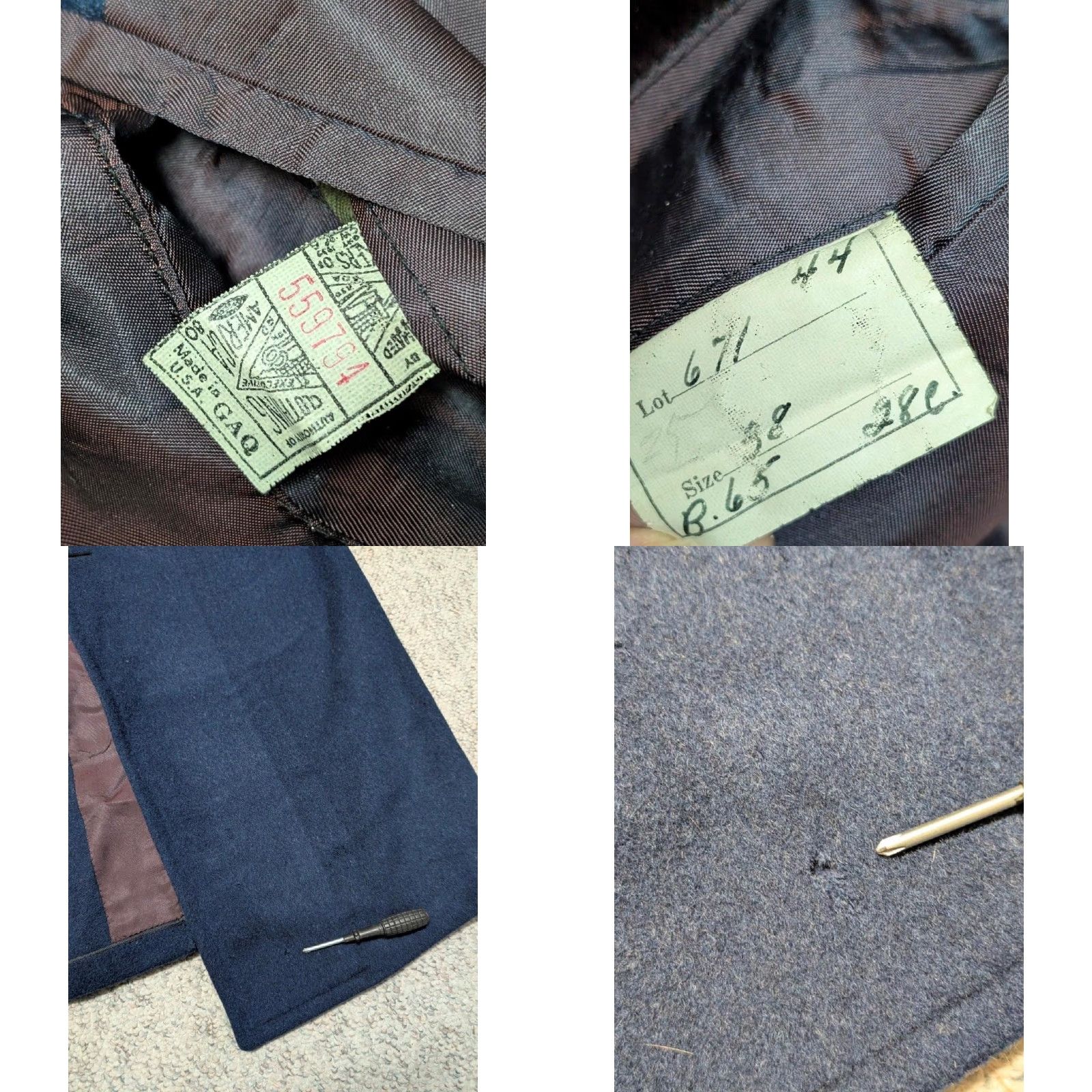 Vintage VINTAGE blue 1940s 1930s OVERCOAT Wool Men 42 Regular Long Coat - Donegal English USA Made Topcoat Jacket Size US M / EU 48-50 / 2 - 8 Thumbnail