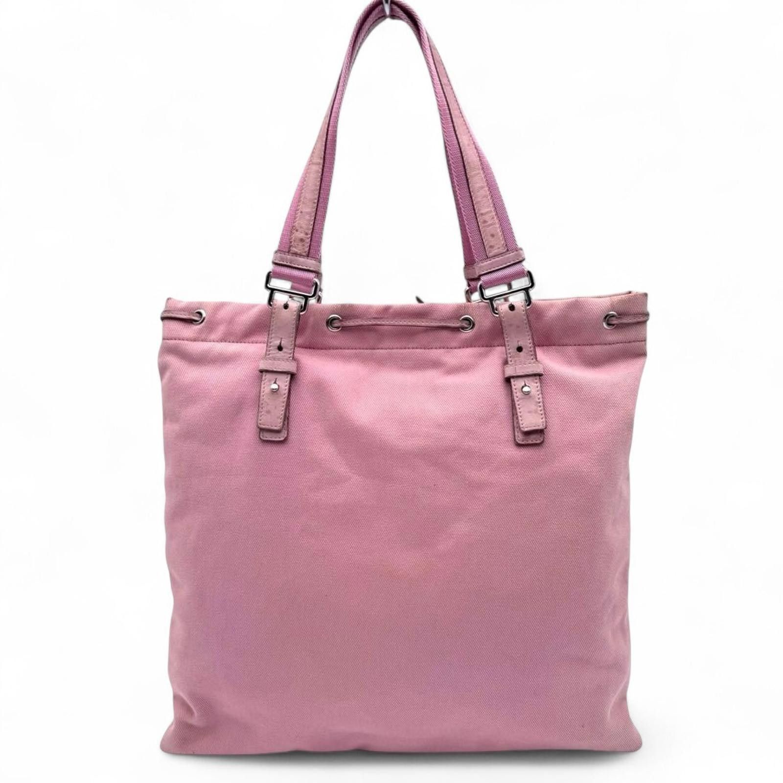Yves Saint Laurent Saint Laurent - Pink Canvas Tote Bag Leather Trim Size ONE SIZE - 2 Thumbnail