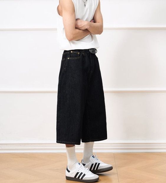 Japanese Brand American retro men's straight-leg baggy denim shorts Size US 32 / EU 48 - 4 Thumbnail