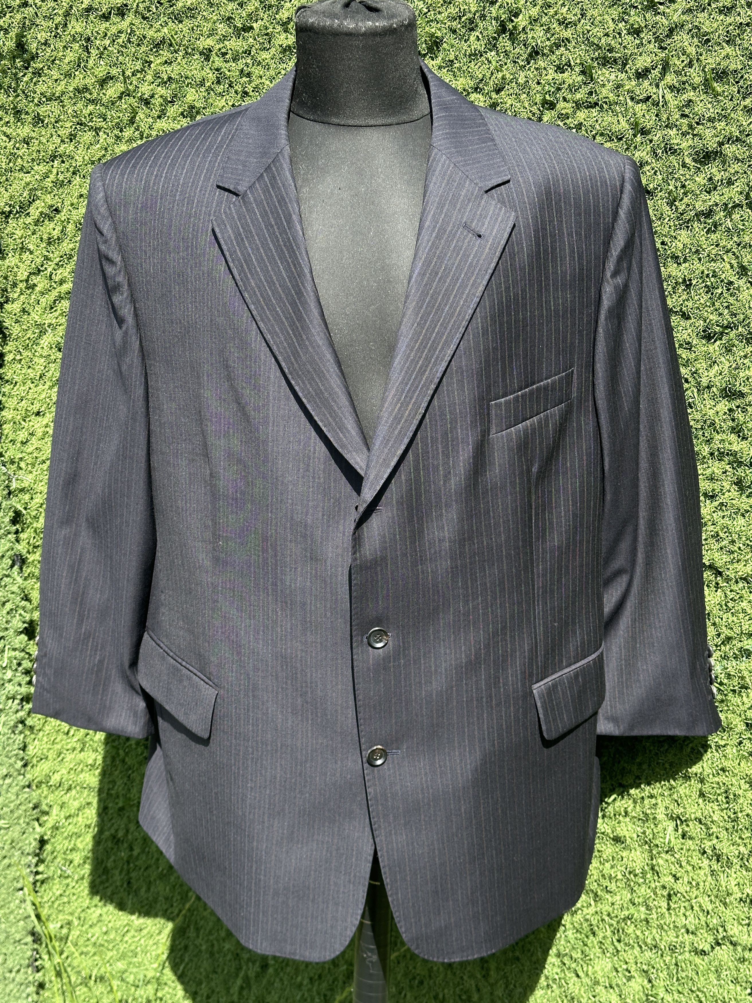 Burberry Burberry London Pinstripe 3 Button Long Fit Blazer IT 60 XXL Size 54R - 1 Thumbnail
