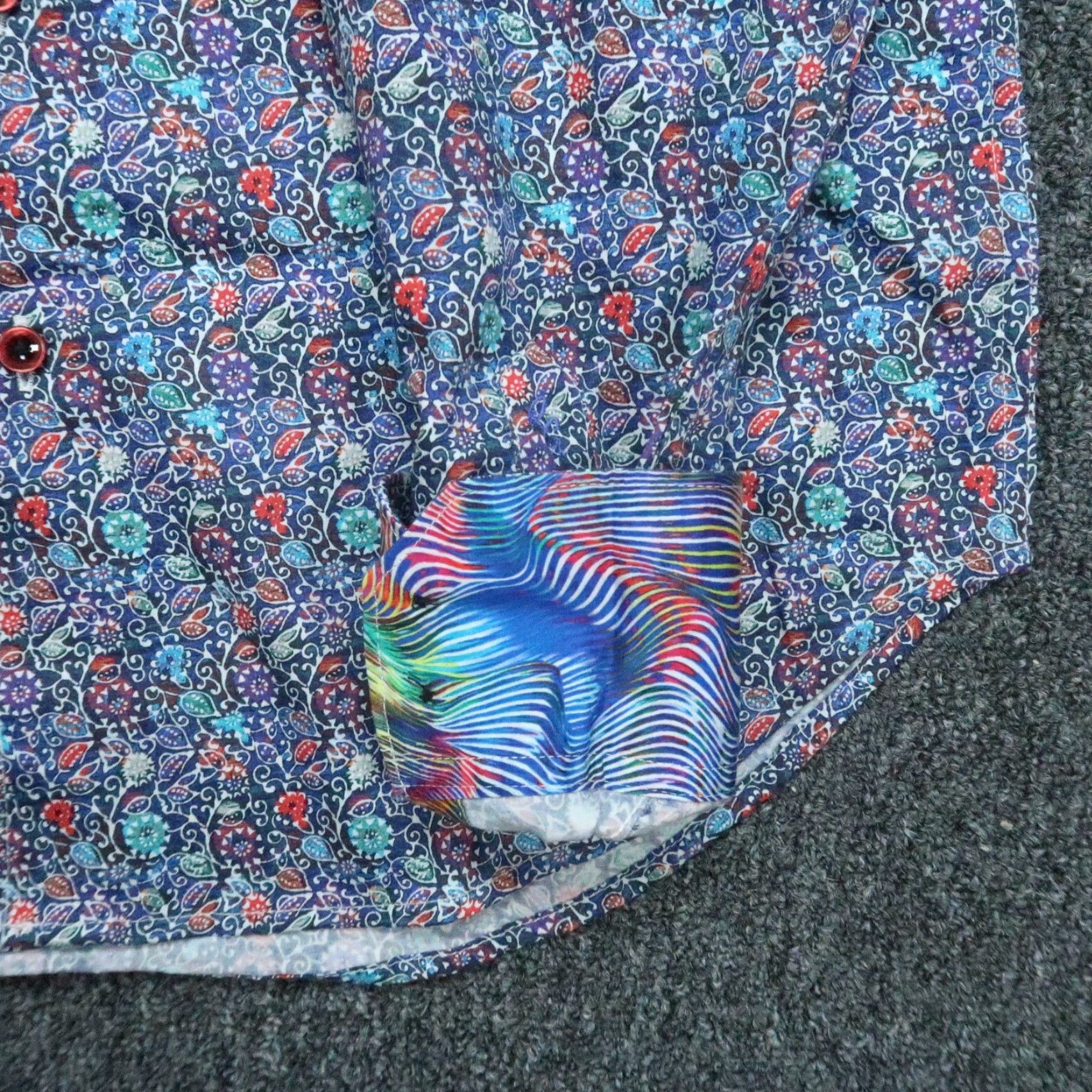 Robert Graham Robert Graham Shirt Men XS Blue Floral Long Sleeve Button-Up Flip Cuff Classic Size US XS / EU 42 / 0 - 6 Thumbnail