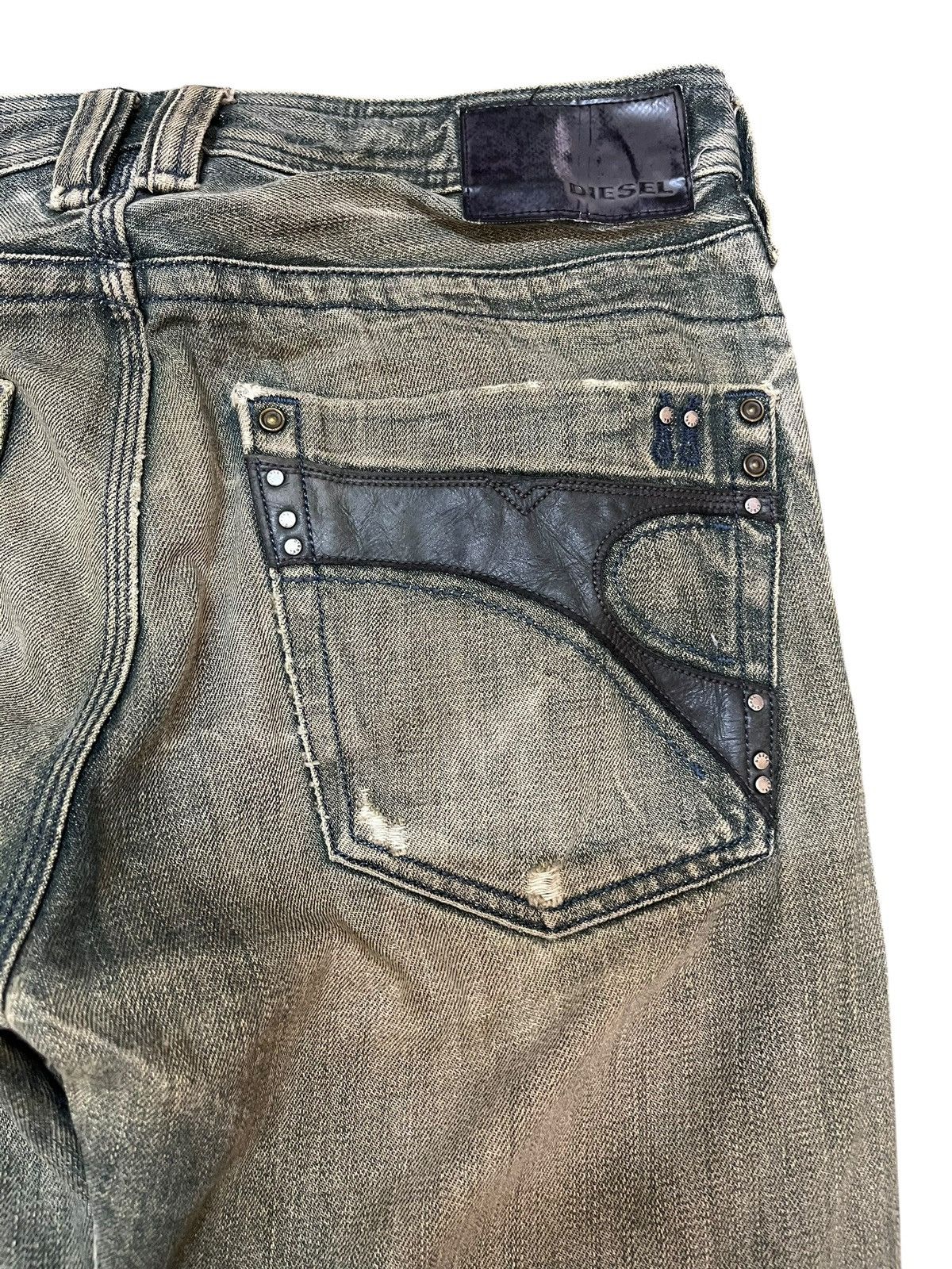 Diesel × Diesel Black Gold × Le Grande Bleu (L.G.B.) Vintage Diesel Timmen Mossy Green Mudwash Denim Size US 31 - 9 Thumbnail