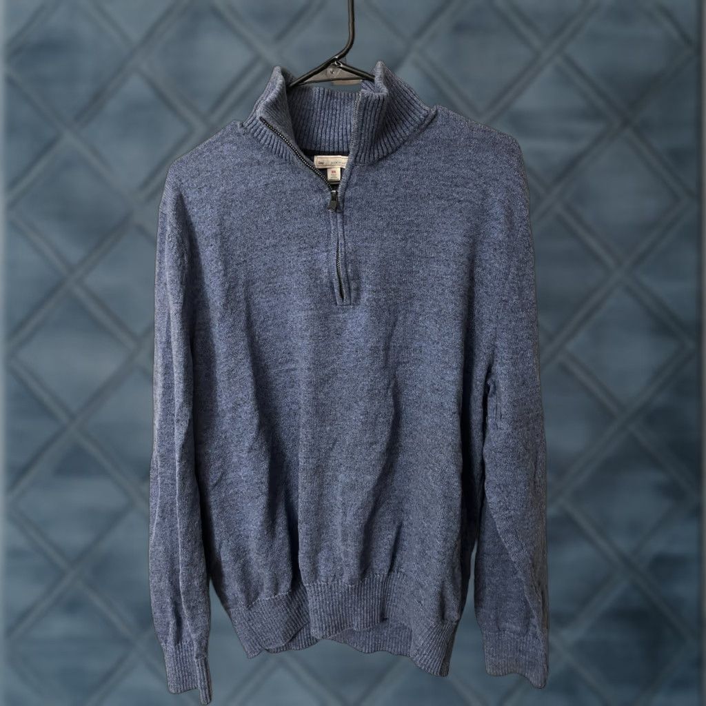 Gap VINTAGE GAP Sweater Mens Design & Crafted 2XL 1/4 Zip Cotton Long Sleeve Knit Blue Mock Neck Pullover Casual Travel All Seasons Regular Mens Size US XXL / EU 58 / 5 - 1 Thumbnail