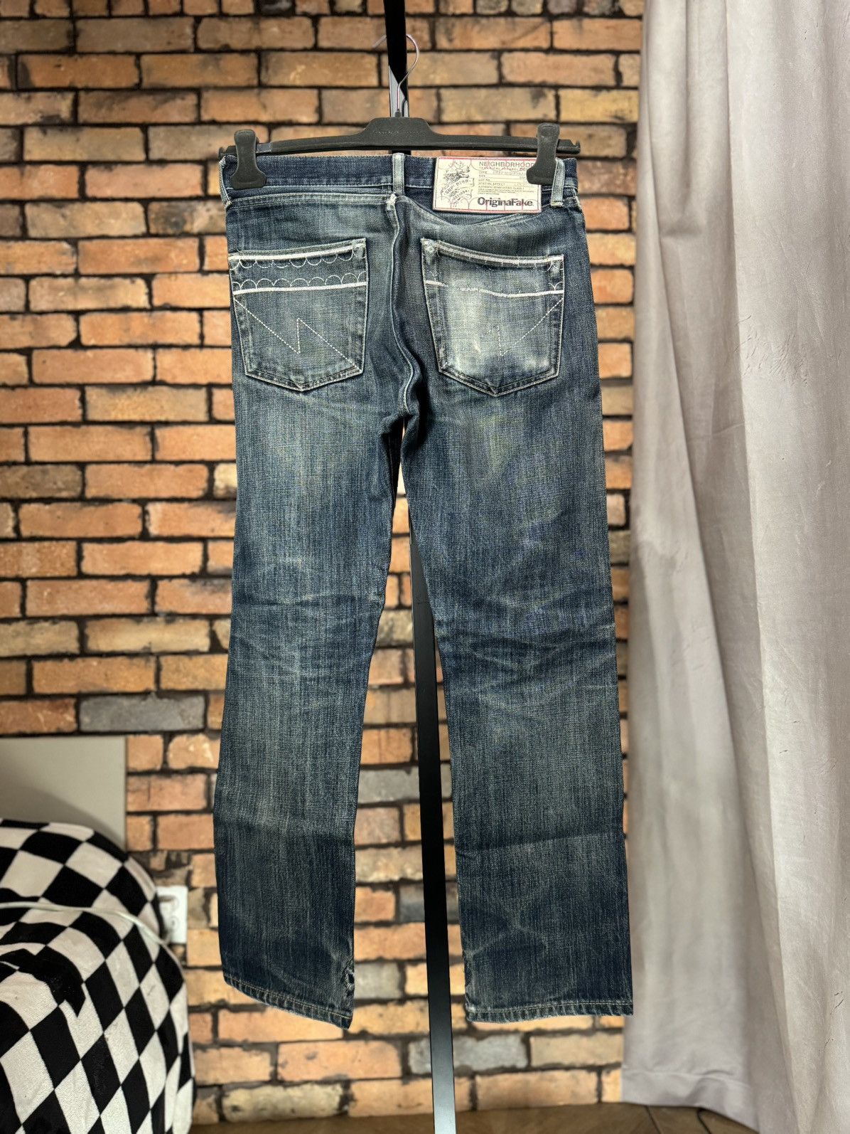 Original Fake KAWS X NEIGHBORHOOD 12EX SELVEDGE JAPANESE DENIM JEANS Size US 30 / EU 46 - 2 Thumbnail