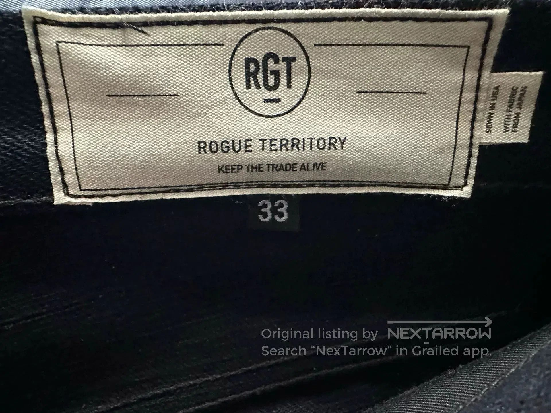 R.H.Vintage RGT 17oz Silveridge Blue Slim Taper Jeans. Size US 33 - 9 Thumbnail