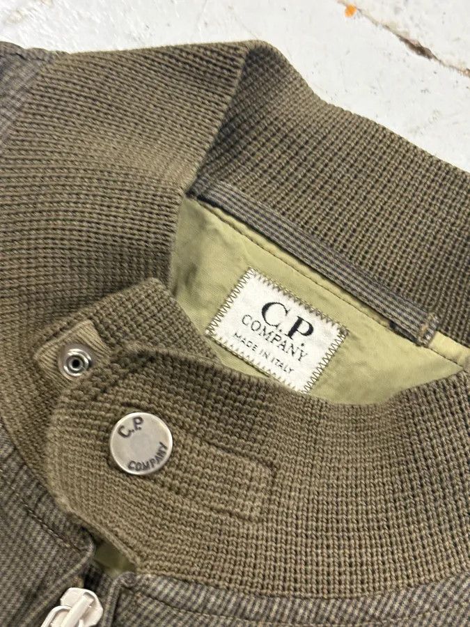 C.P. Company 2000s C.P. Company Khaki Houndstooth Bomber Jacket Size US L / EU 52-54 / 3 - 7 Thumbnail