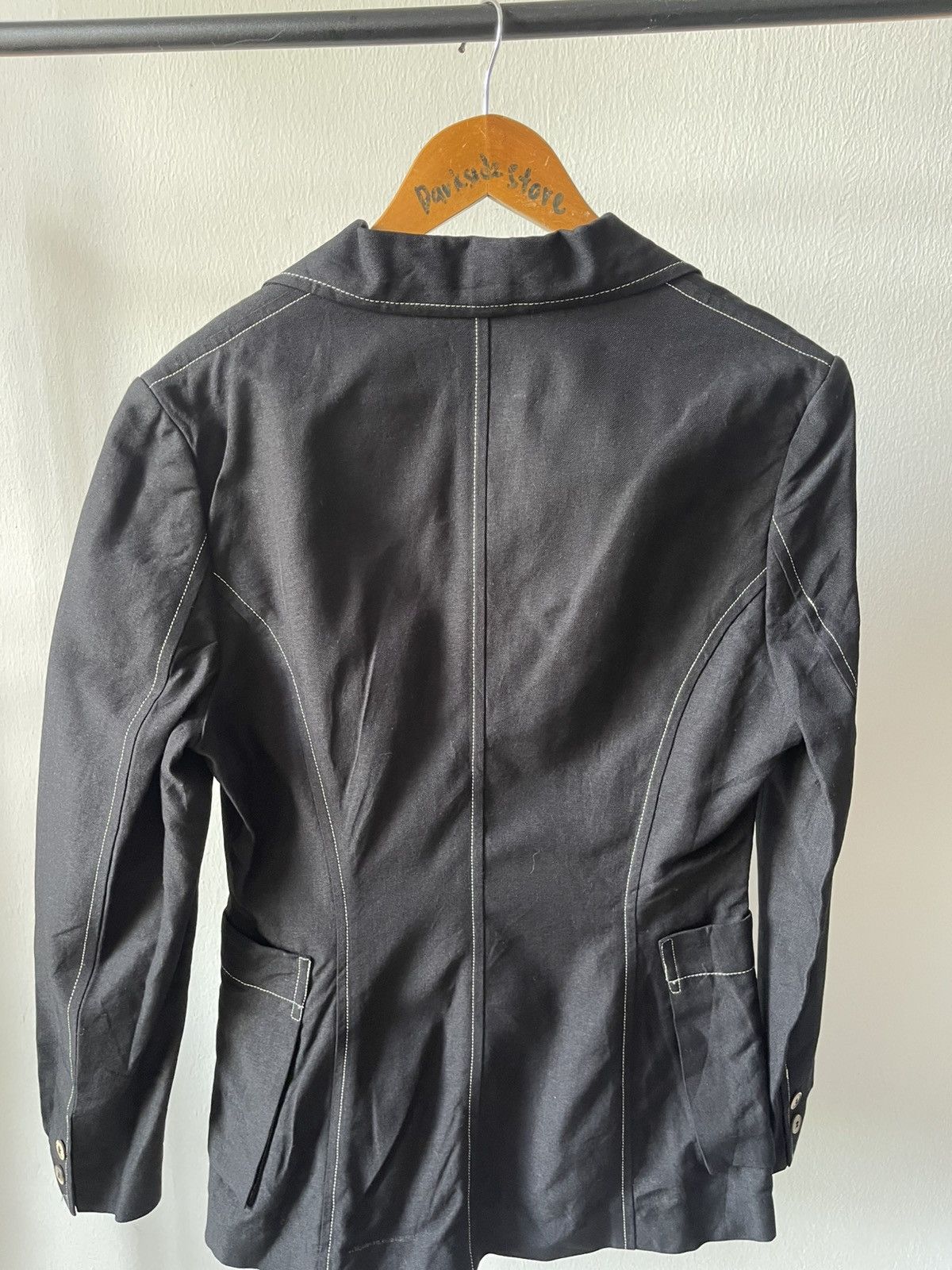 Issey Miyake 80s Issey Miyake Blazer White Stiching Size M / US 6-8 / IT 42-44 - 6 Thumbnail