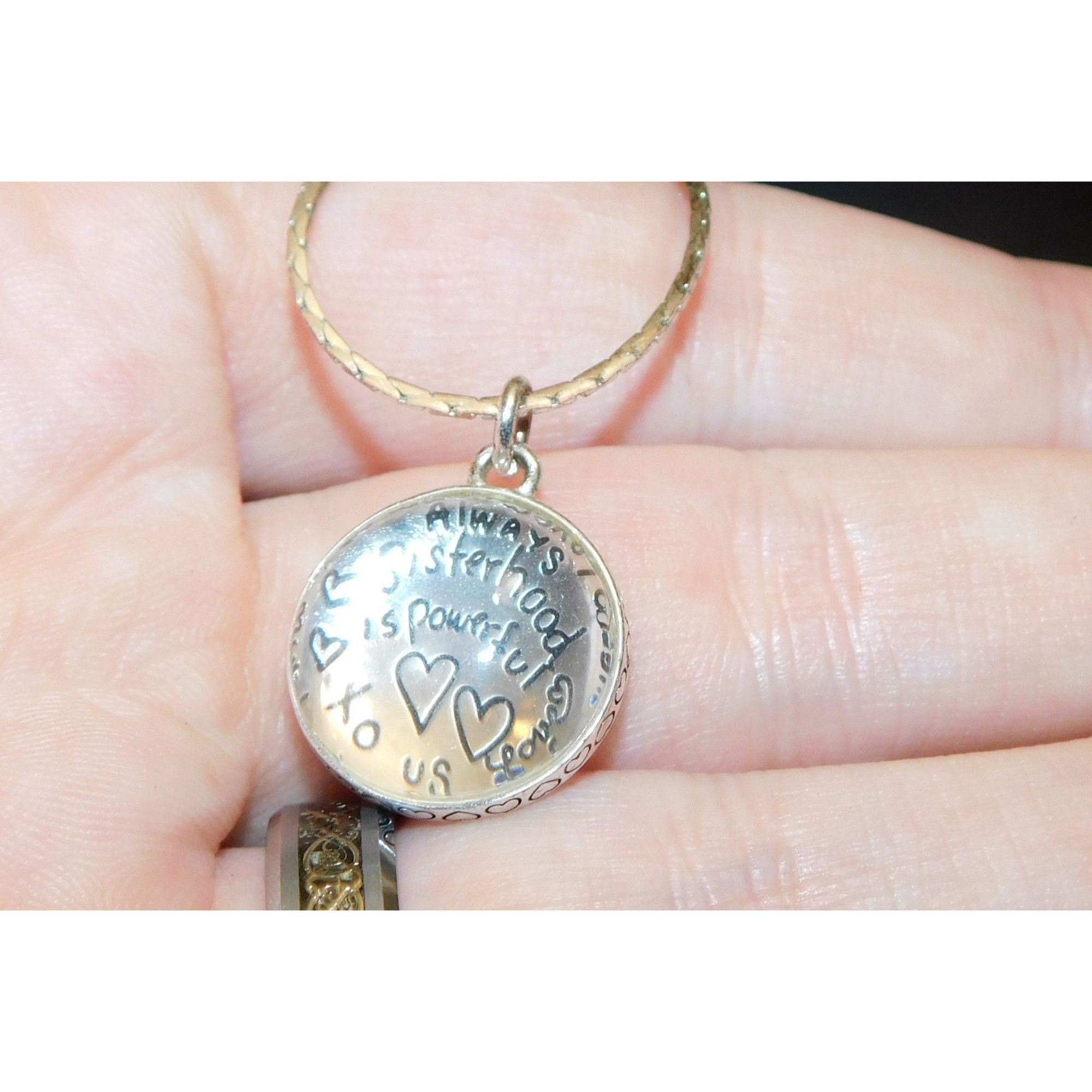 Other Always Sisters Always Friends Domed Silver Tone Pendant Neck Size ONE SIZE - 3 Thumbnail