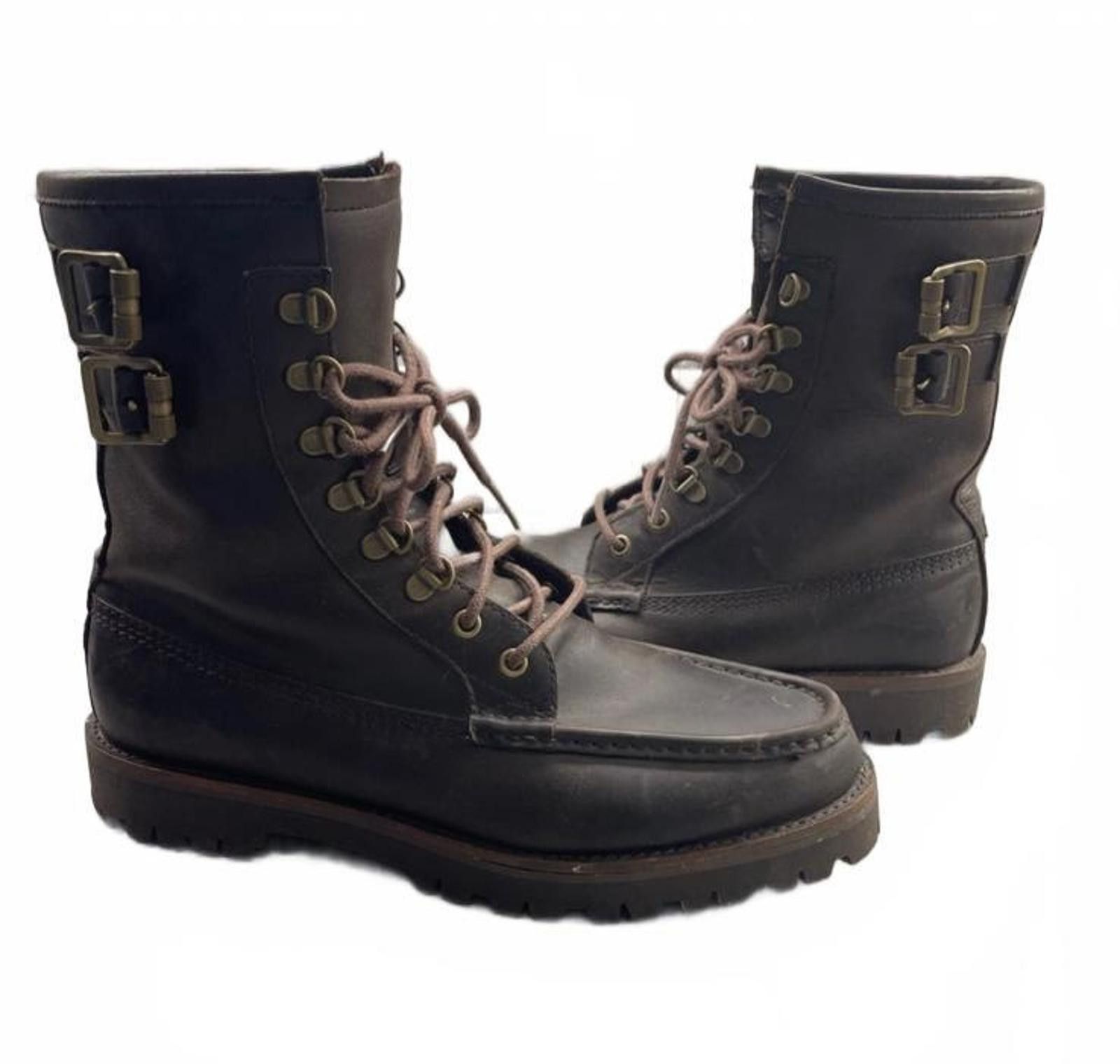 Polo Ralph Lauren Polo Ralph Lauren Wolcott Buckle Brown Leather Biker Boots Size US 10.5 / EU 43-44 - 5 Thumbnail