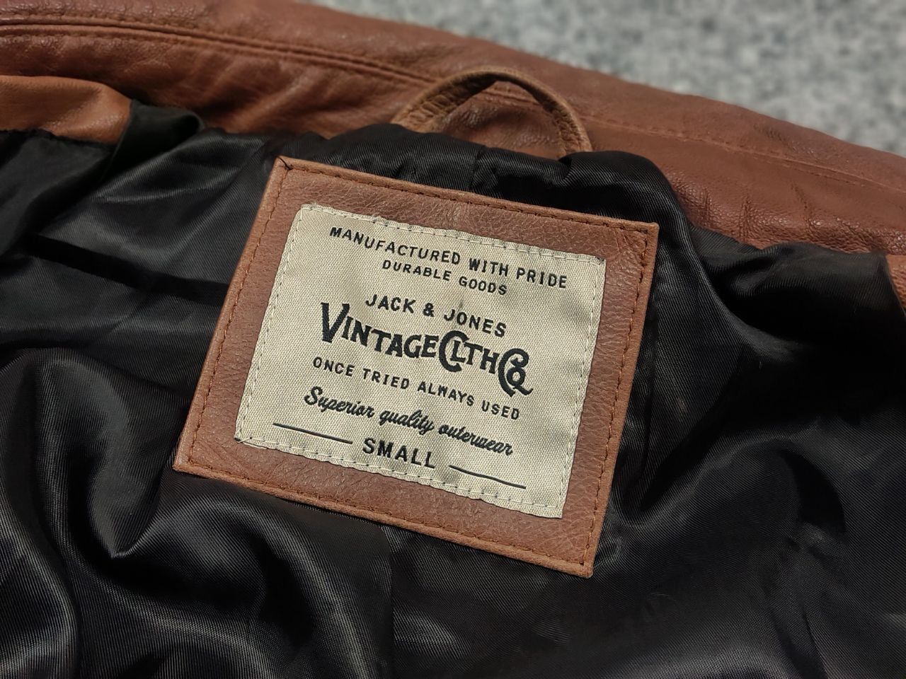 Jack & Jones Vintage jack & jones cognan Perfect Leather brown jacket Size US S / EU 44-46 / 1 - 10 Thumbnail