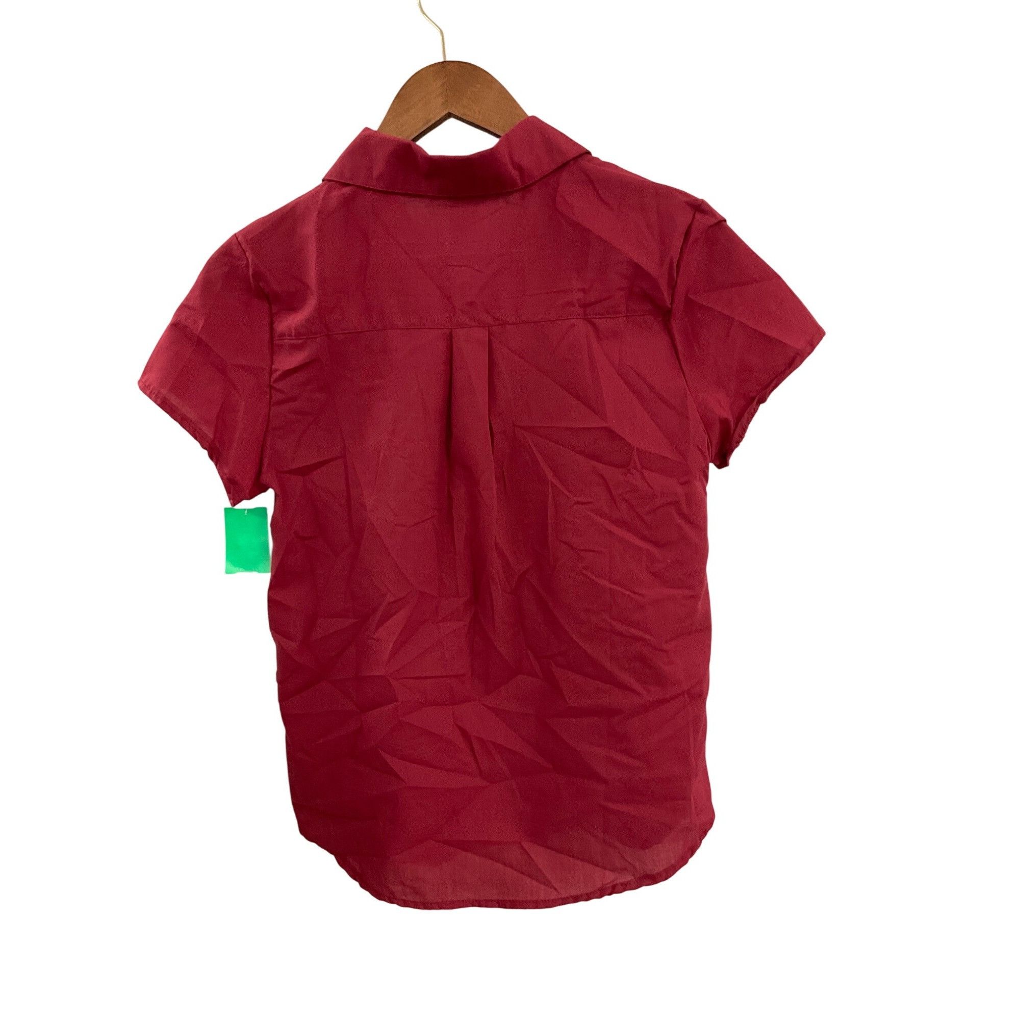 Other Womens Red Short-Sleeve Button-Up Shirt W/ Front Pockets La Size L / US 10 / IT 46 - 4 Thumbnail