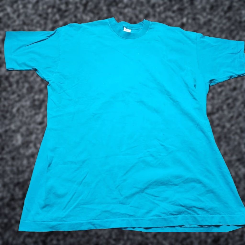 Fruit Of The Loom VINTAGE Fruit of the Loom T Shirt Mens 2XL Blue USA Single Stitch Distressed 80s 90s Retro Grunge Rockabilly Music Classic USA Shirt Mens Size US XXL / EU 58 / 5 - 1 Thumbnail