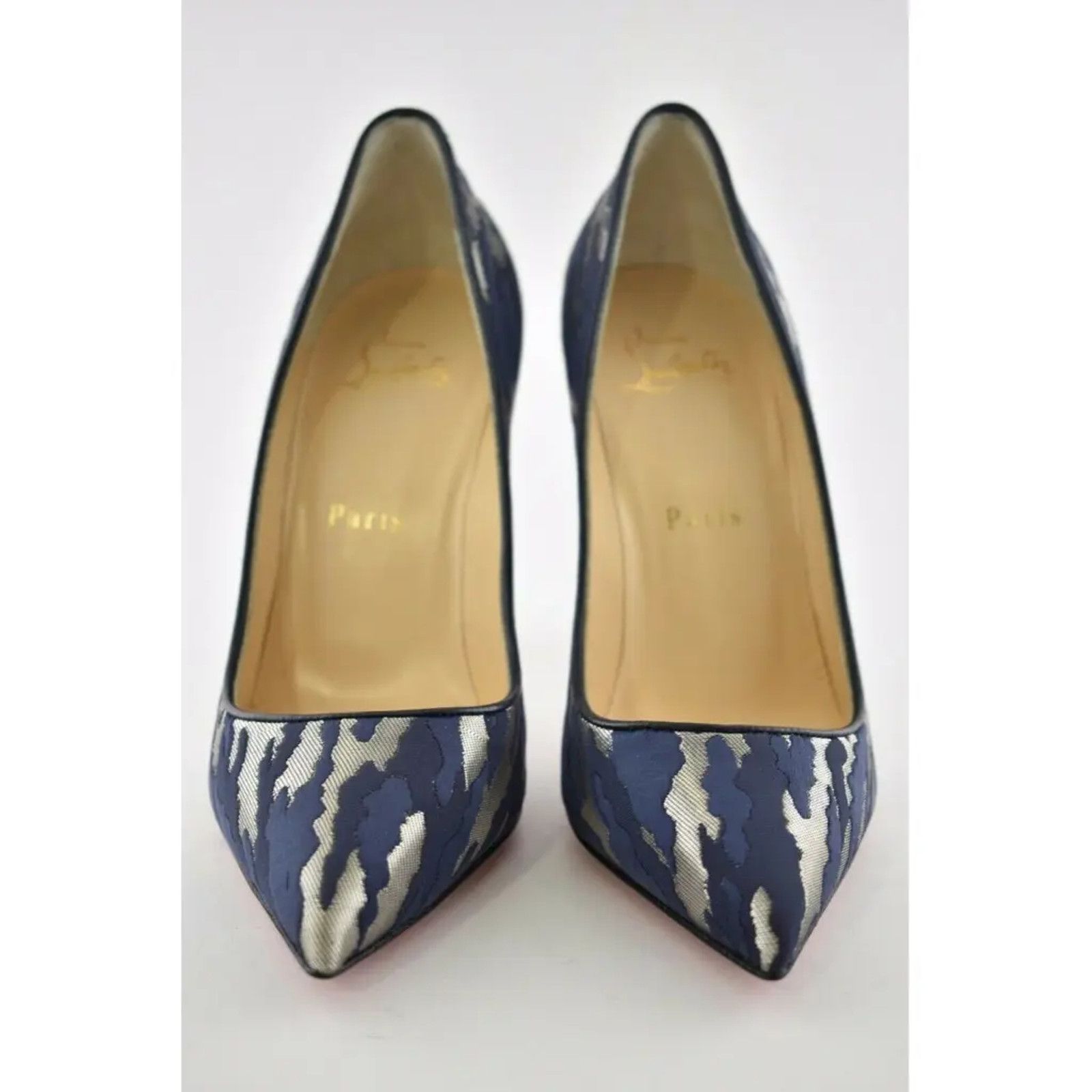 Christian Louboutin Christian Louboutin Pigalle Follies 100 Blue Camo JQ Size US 6.5 / IT 36.5 - 5 Thumbnail