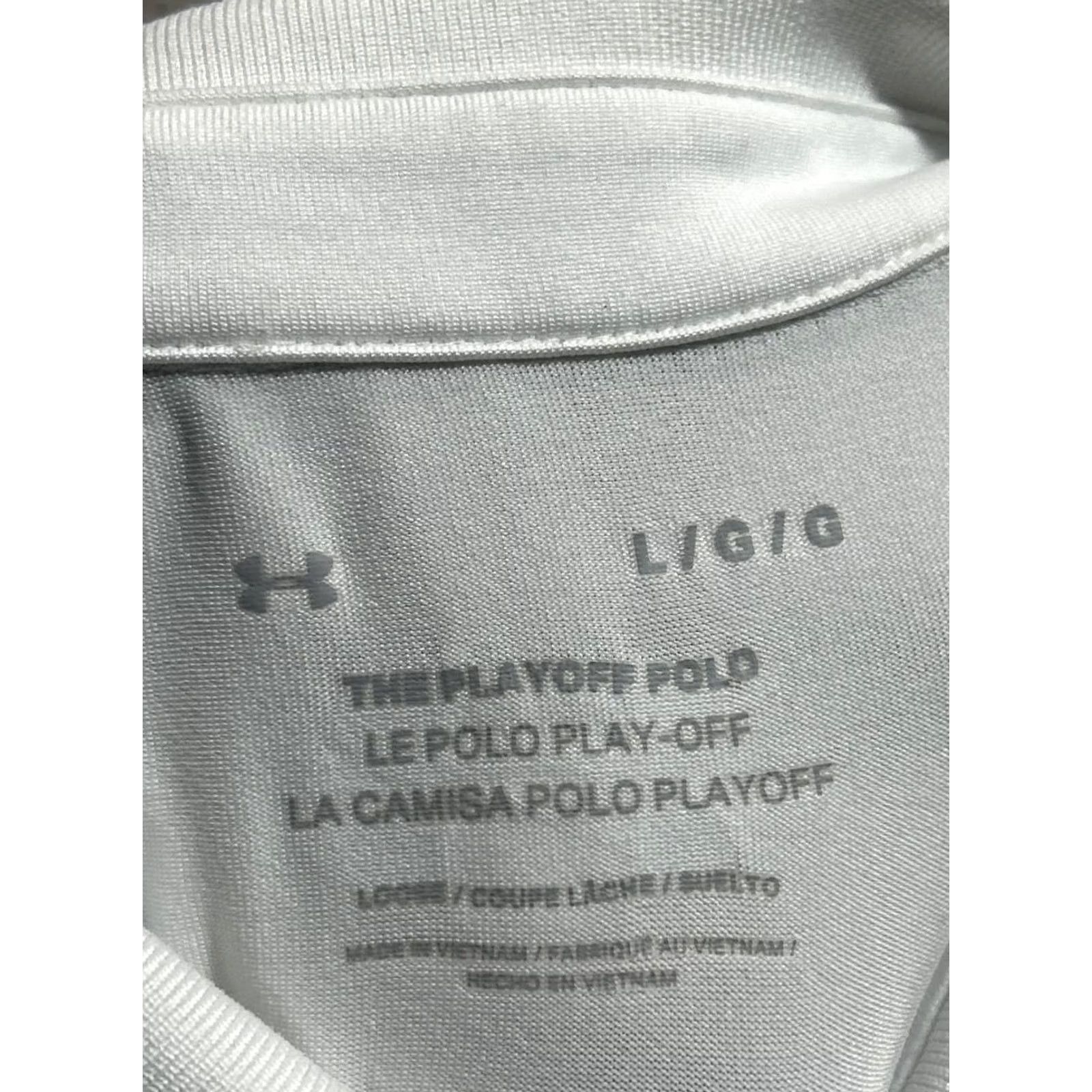Under Armour Under Armour The Playoff Polo Shirt Men L White Stretch Loose Fit Athleisure Shirt Polo Size US L / EU 52-54 / 3 - 4 Thumbnail