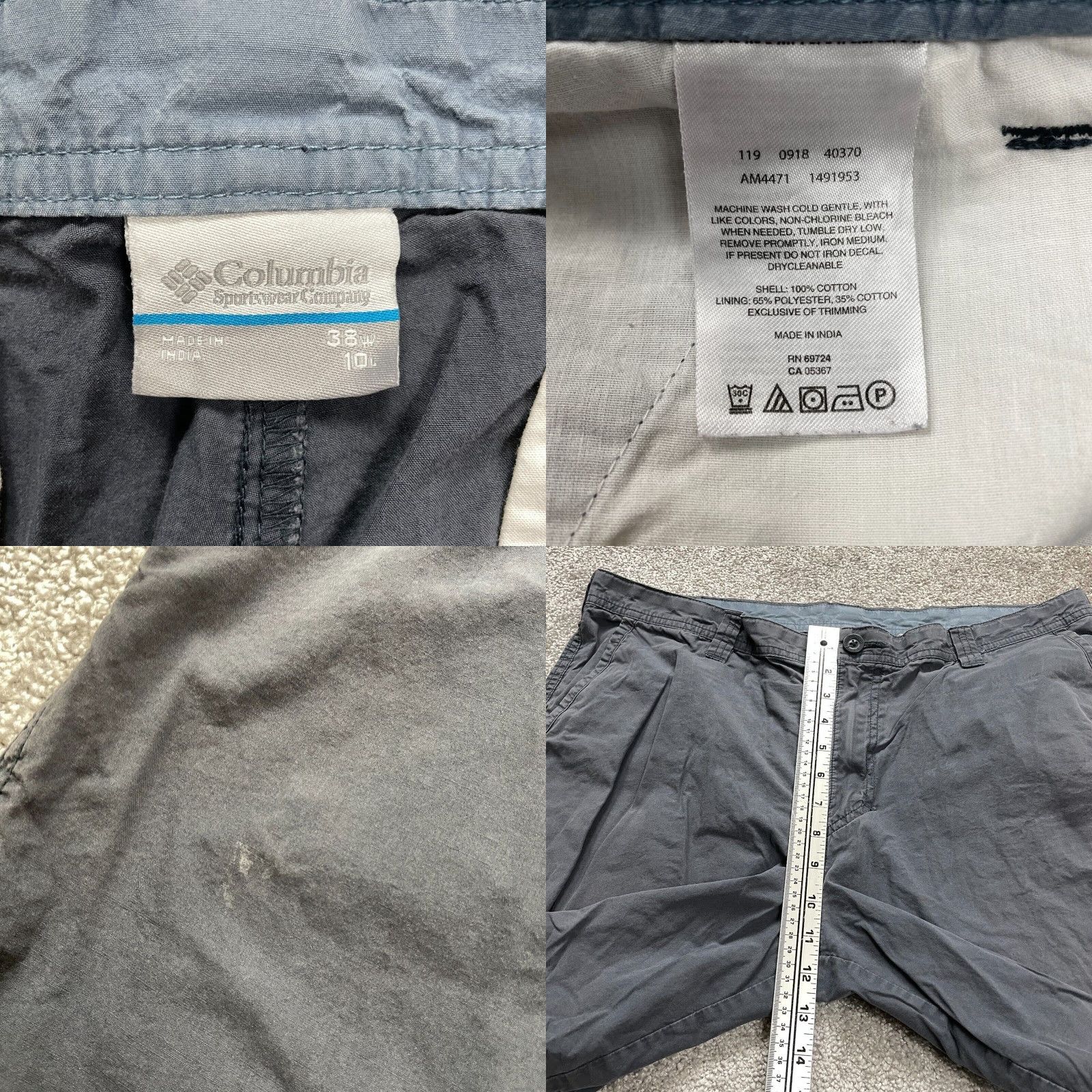 Vintage Columbia Chino Shorts Mens 38 Grey Flat Front Casual Outdoor Cotton Size US 38 / EU 54 - 8 Thumbnail