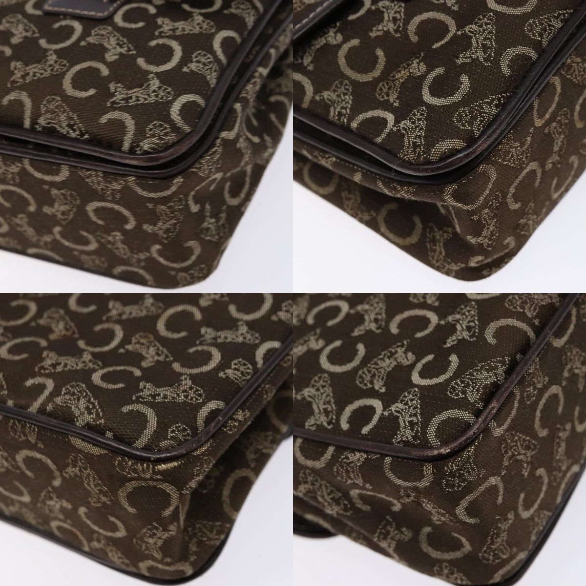 Celine CELINE C Macadam Canvas Hand Bag Brown Gold Size ONE SIZE - 10 Thumbnail