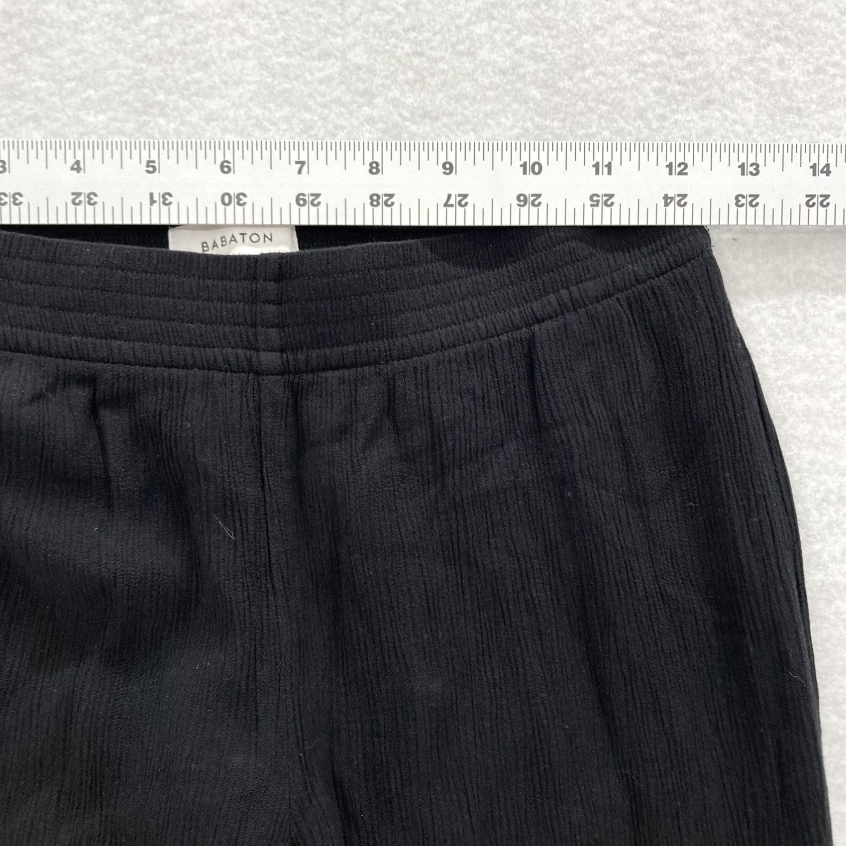 Vintage Babaton Womens Pants 2XS Black Pull On Wide Leg Crinkle Viscose ECOVERO Size 24" / US 00 / IT 34 - 6 Thumbnail