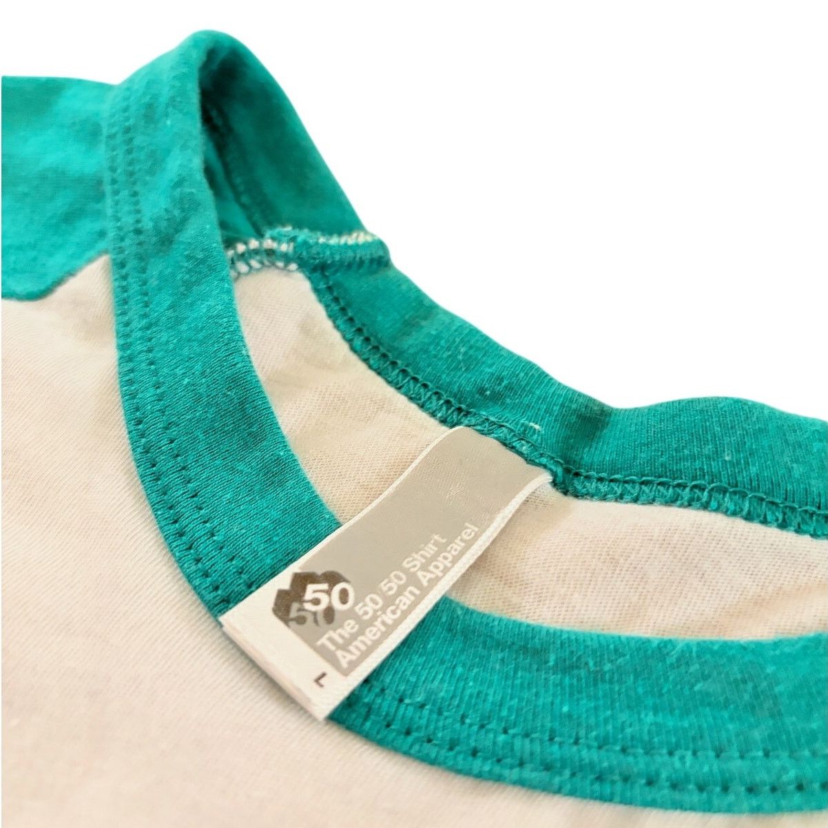 American Apparel American Apparel: The 50/50 Tee Green and White Size US L / EU 52-54 / 3 - 2 Thumbnail