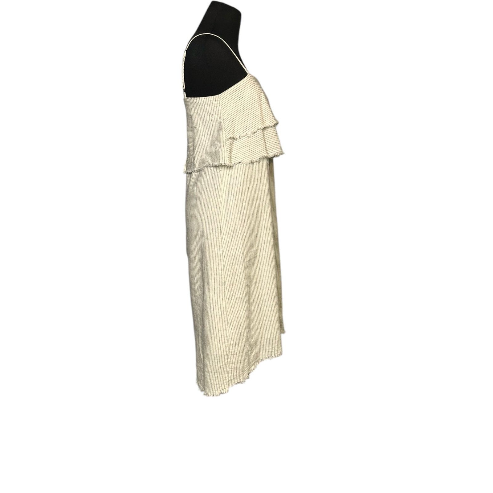 Zara ZARA Rustic Cream Pinstripe Linen Cami Dress size XS Size XS / US 0-2 / IT 36-38 - 12 Thumbnail